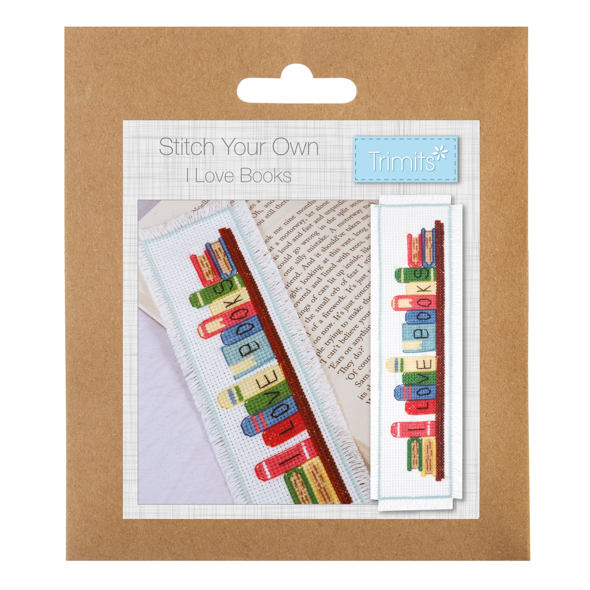 Trimits Mini Counted Cross Stitch Bookmark: I Love Books