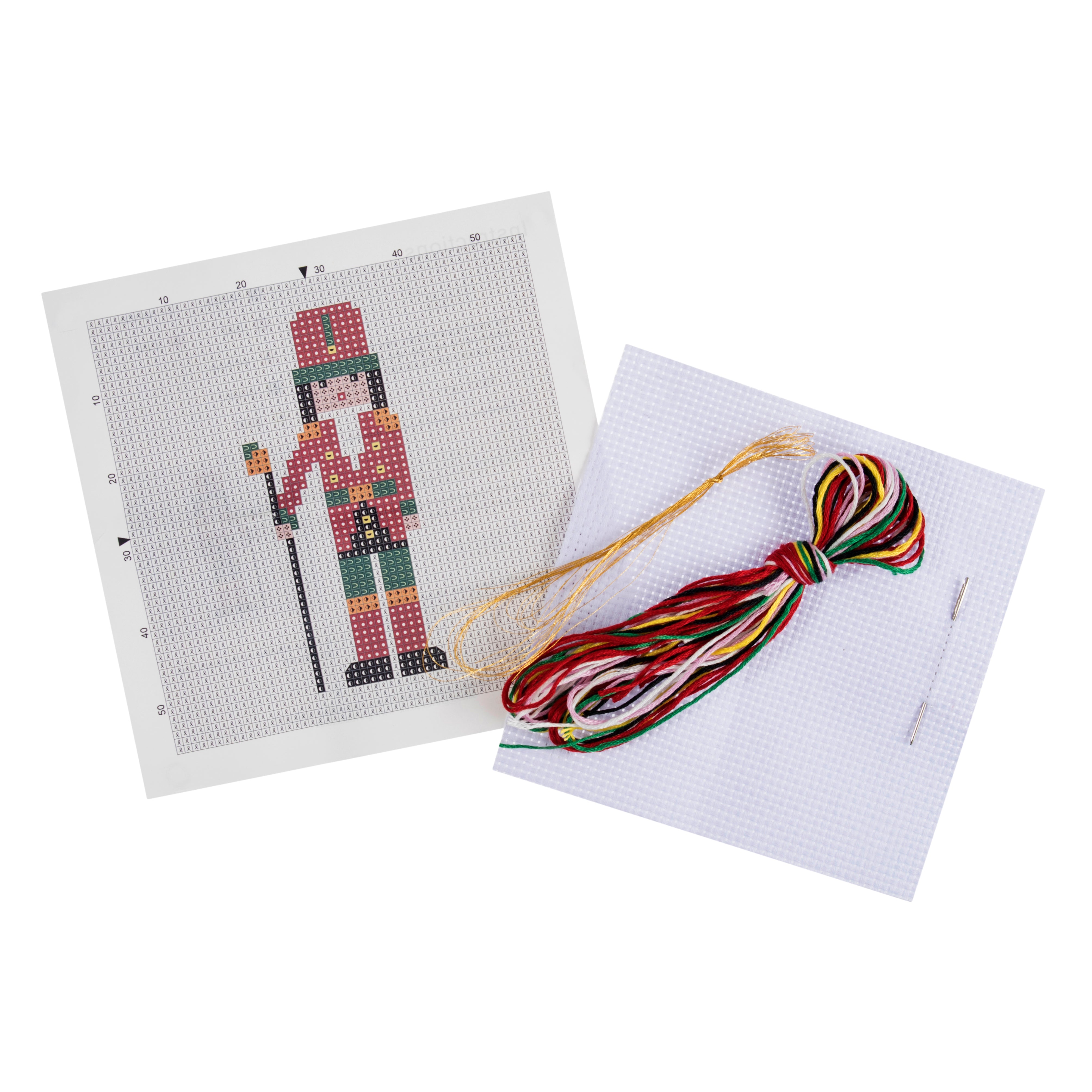 Trimits Mini Festive Counted Cross Stitch Kit: Nutcracker