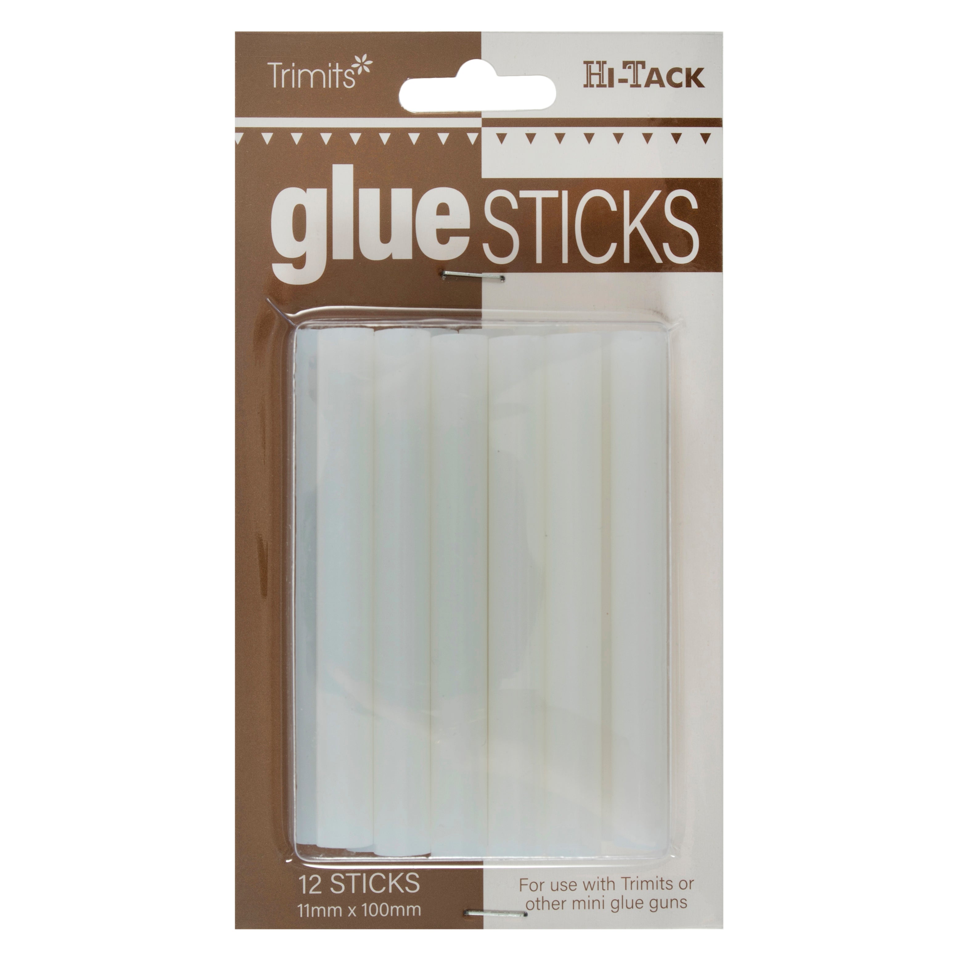 Hi Tack Glue Gun Refill Sticks: Opaque: 11mm x 100mm - 12pc
