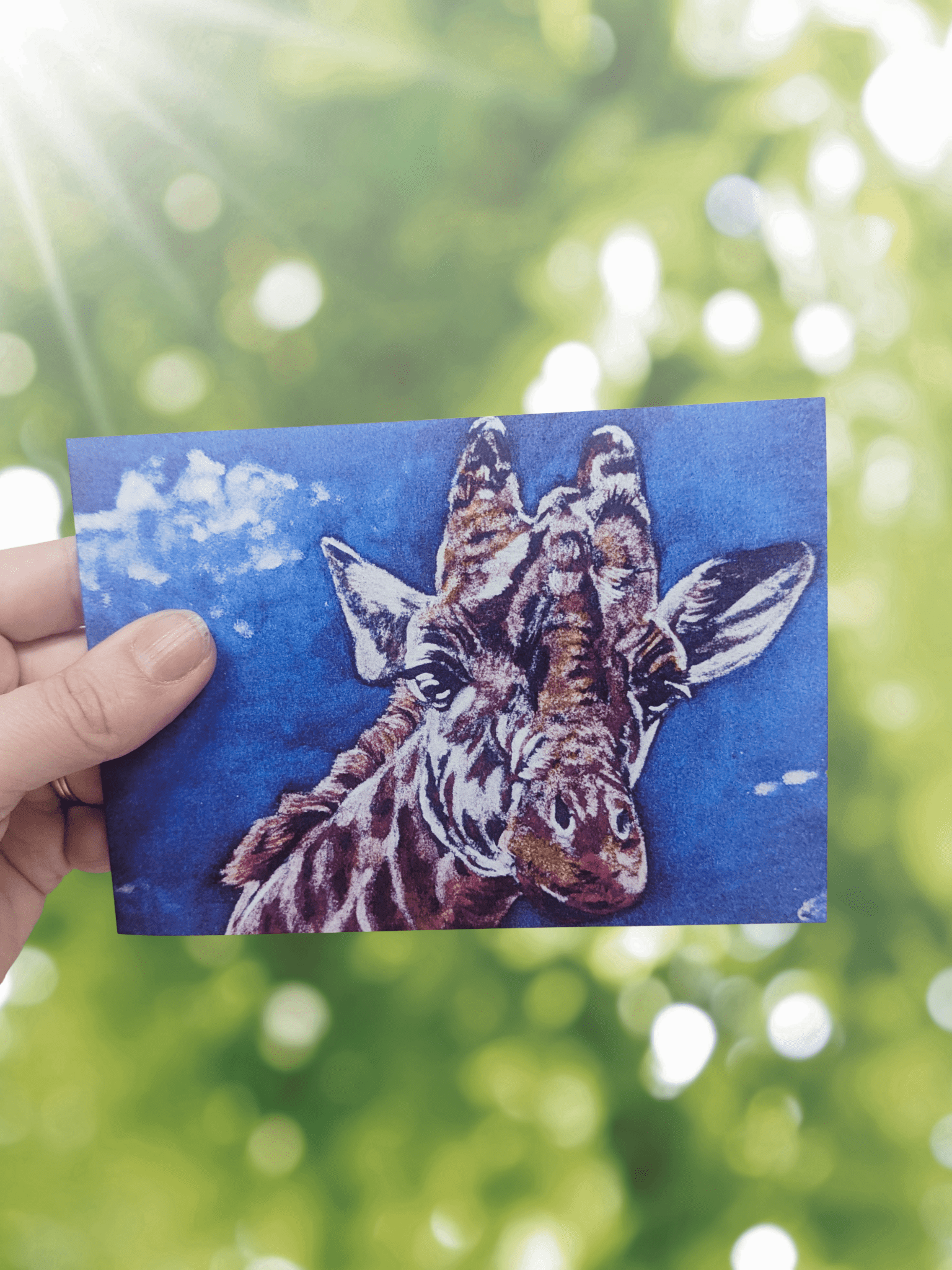 Art Print Greetings Card - Wildlife Series - Giraffe | Buy Online from The Home Crafters
