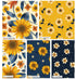 100% Cotton 5pc Fat Quarter Bundle - Golden Sunflowers