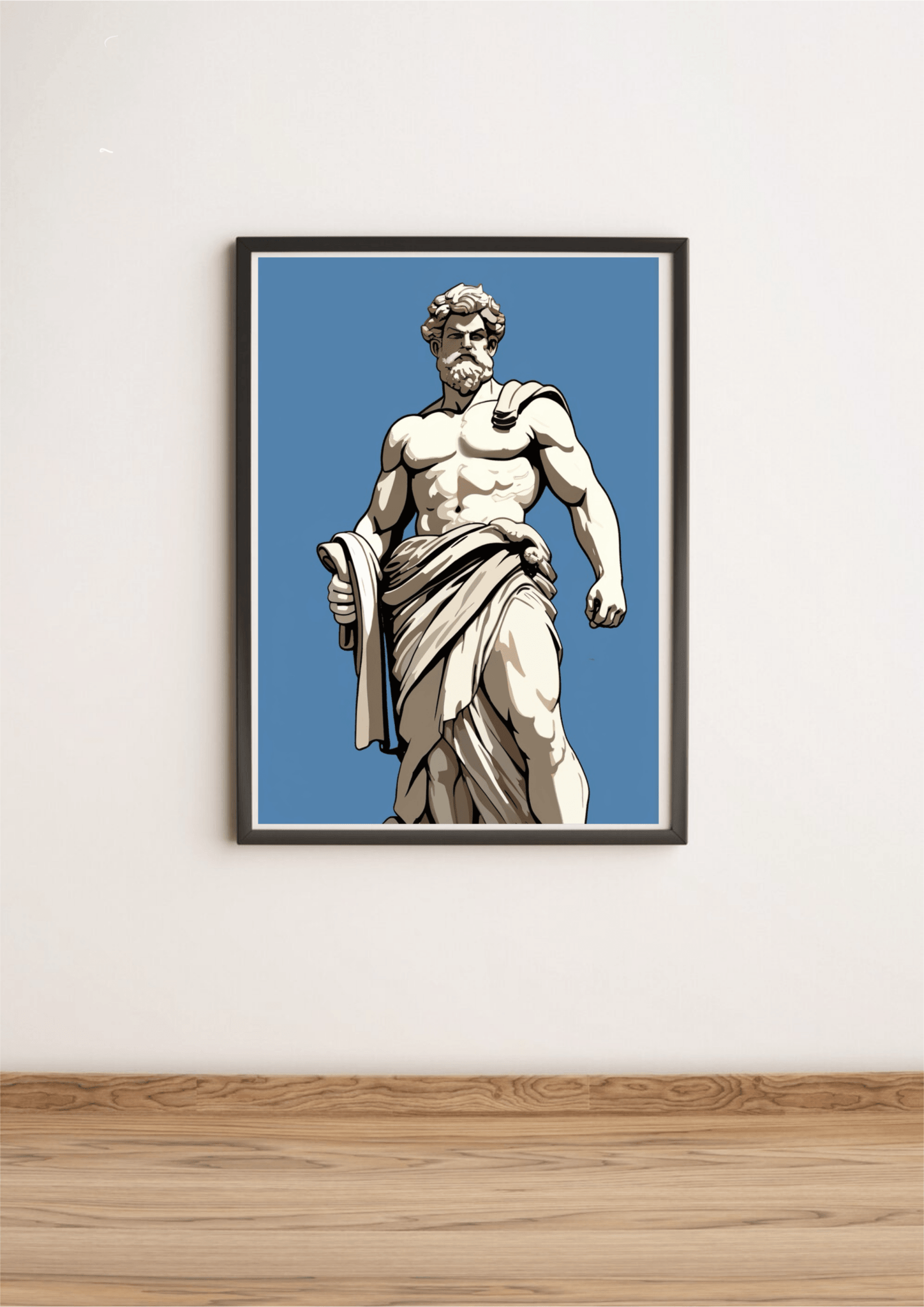 Greek Statue Art Print – Classical Blue Minimal Wall Decor | Buy Online from The Home Crafters