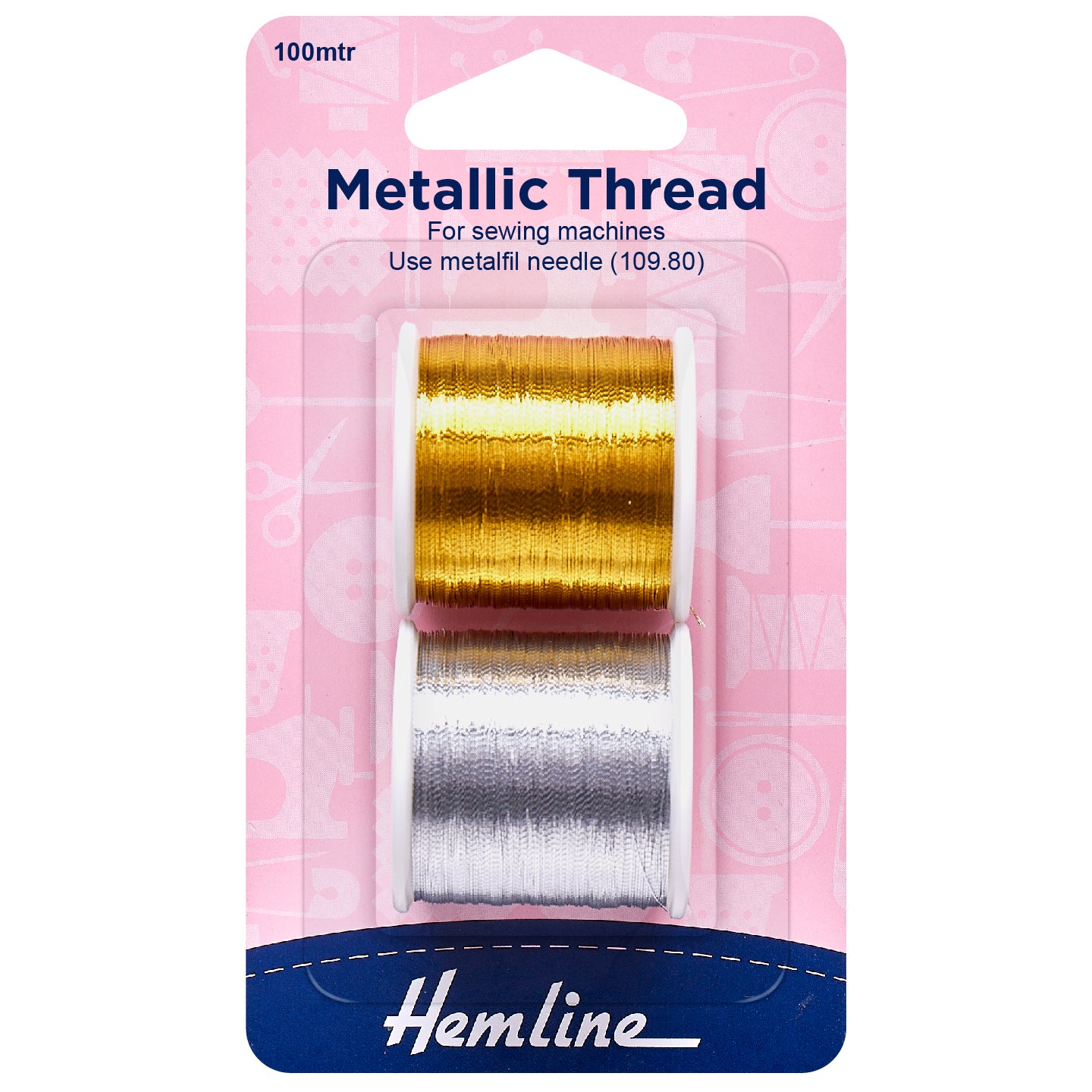 Hemline Metallic Thread for Sewing Machines - 100m