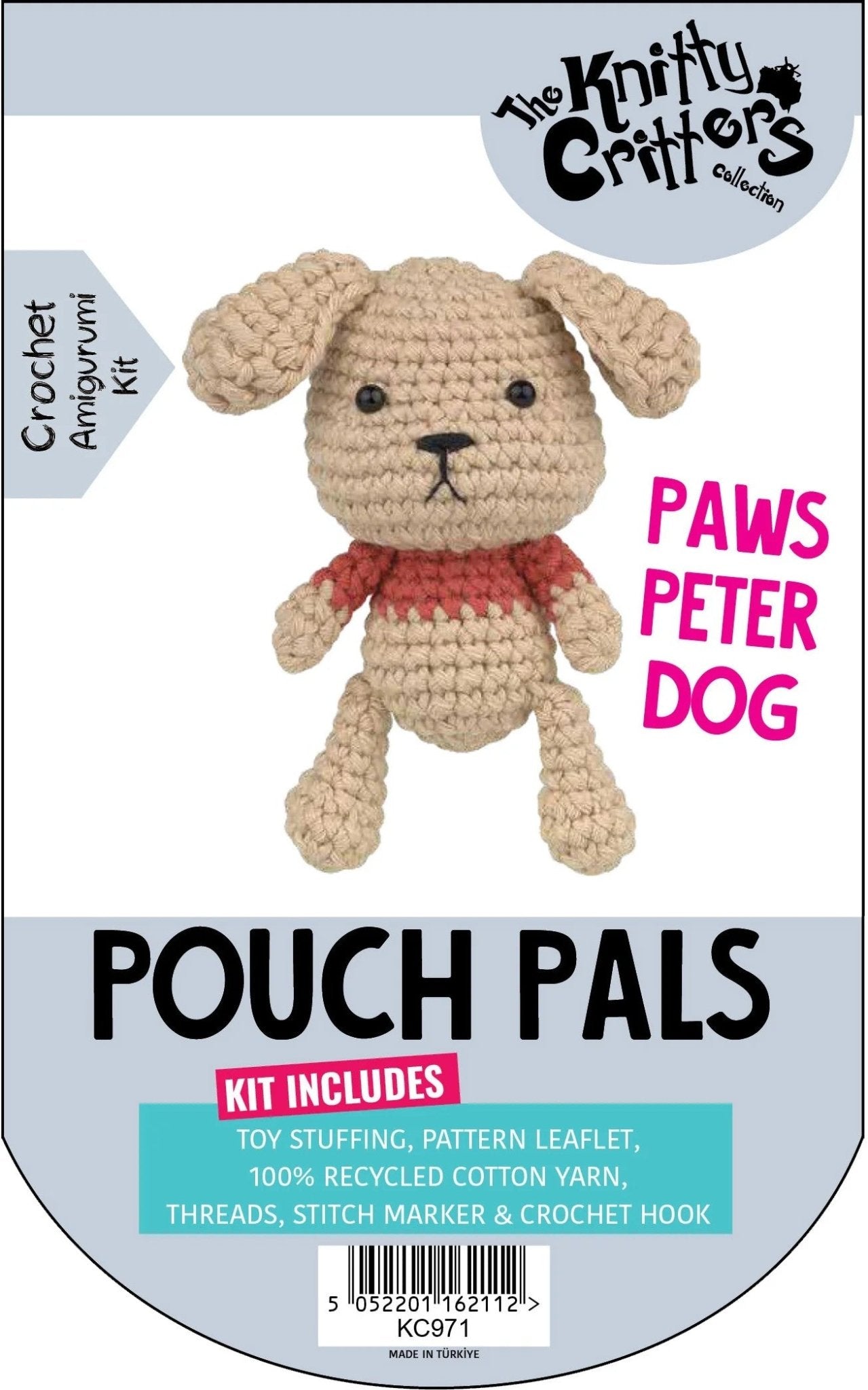 Knitty Critters Pouch Pals Crochet Kit - Paws Peter Dog | Buy Online from The Home Crafters