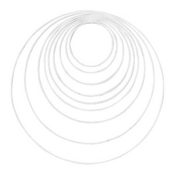 Metal Macramé Ring / Flower Hoop - White