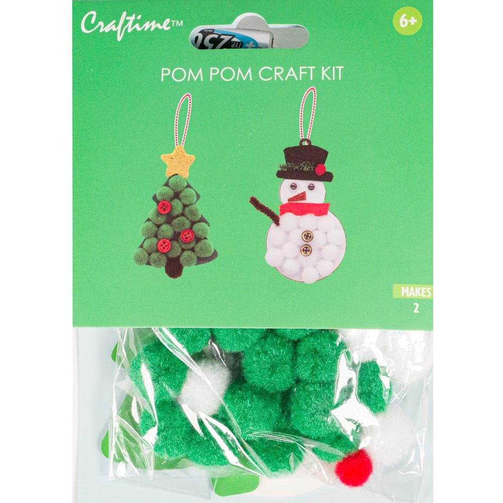 Mini Festive Pom Pom Craft Kit: Tree & Snowman | Buy Online from The Home Crafters