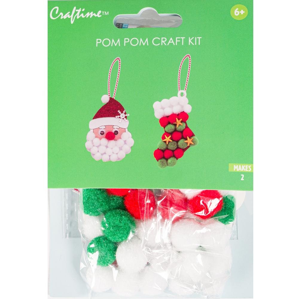 Mini Festive Pom Pom Craft Kit: Santa & Stocking | Buy Online from The Home Crafters