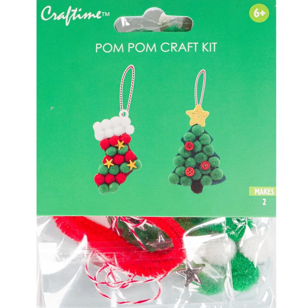 Mini Festive Pom Pom Craft Kit: Tree & Stocking | Buy Online from The Home Crafters