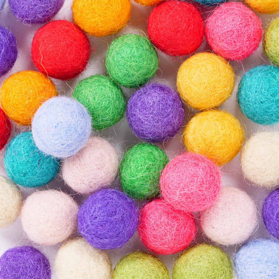 Needle Felt Shapes: 15mm Balls - 36pk