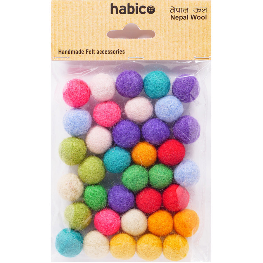 Needle Felt Shapes: 15mm Balls - 36pk