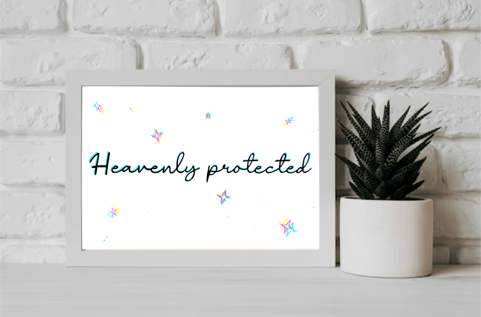 Heavenly Protected | Celestial Minimalist Art Print | Buy Online from The Home Crafters