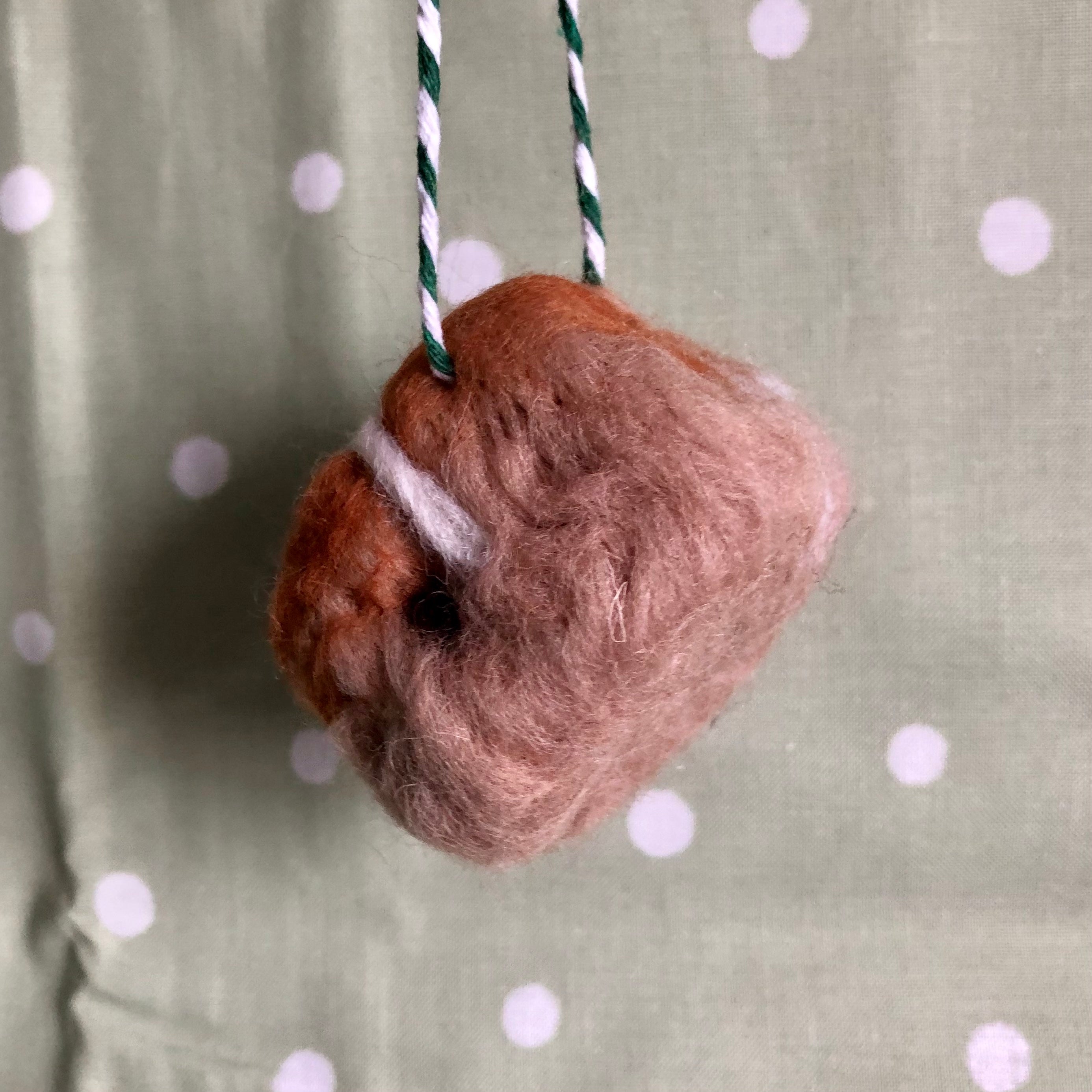 Handmade Needle Felt Hot Cross Bun Decoration