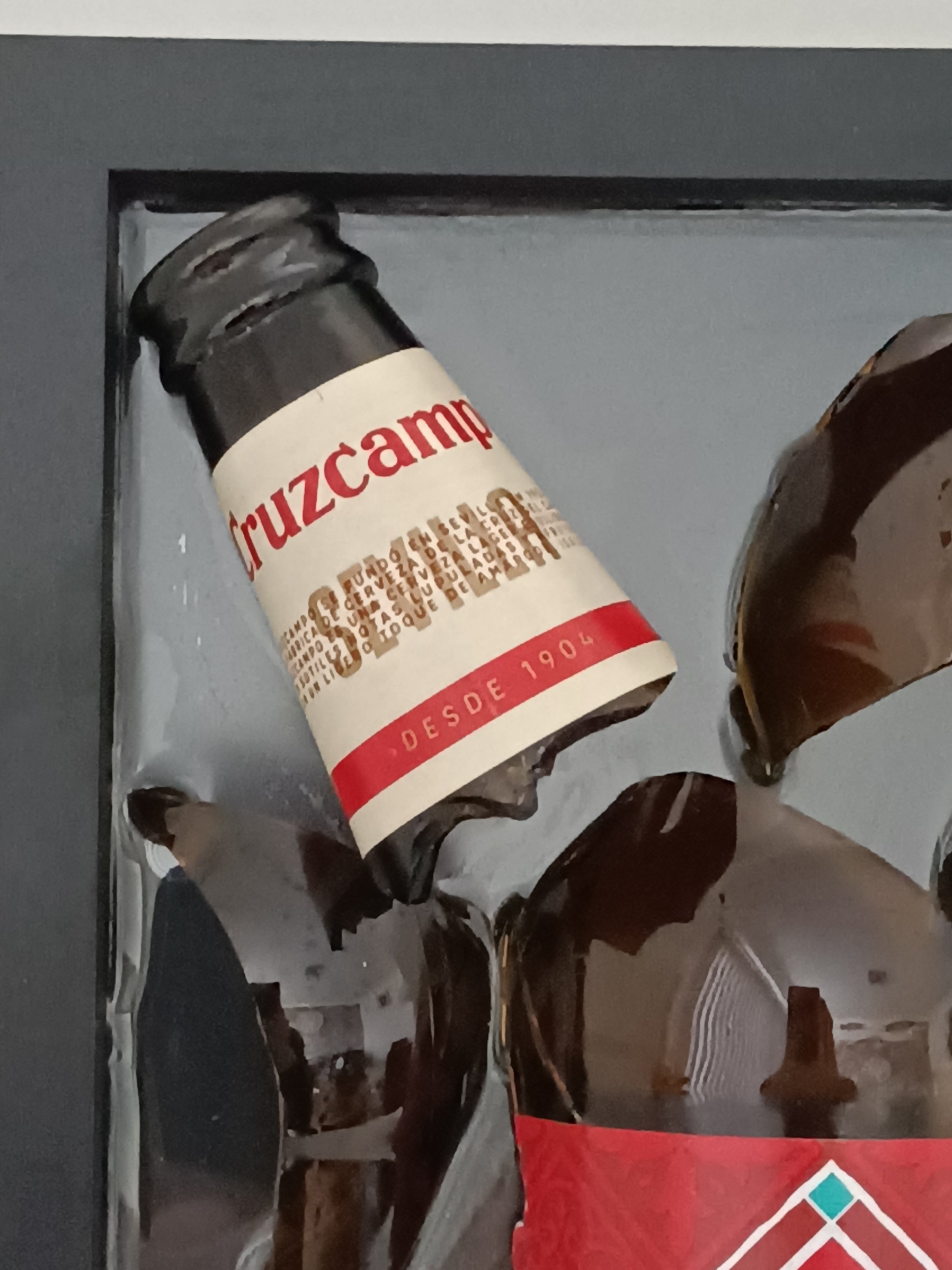Handpoured Resin: Framed Smashed Bottle Art - Beer