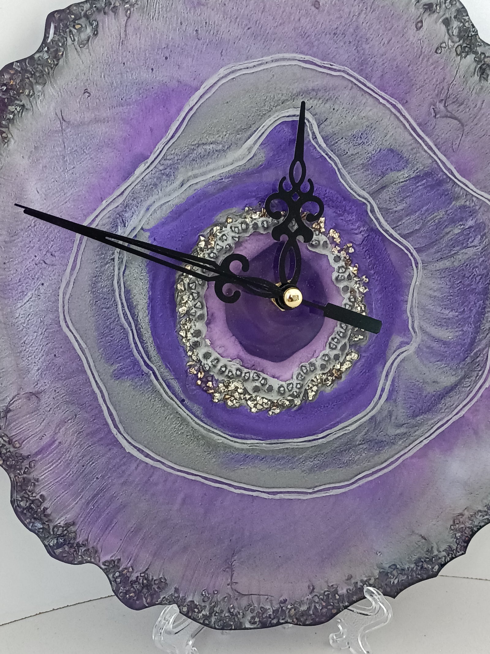 Handpoured Resin: Agate Clock