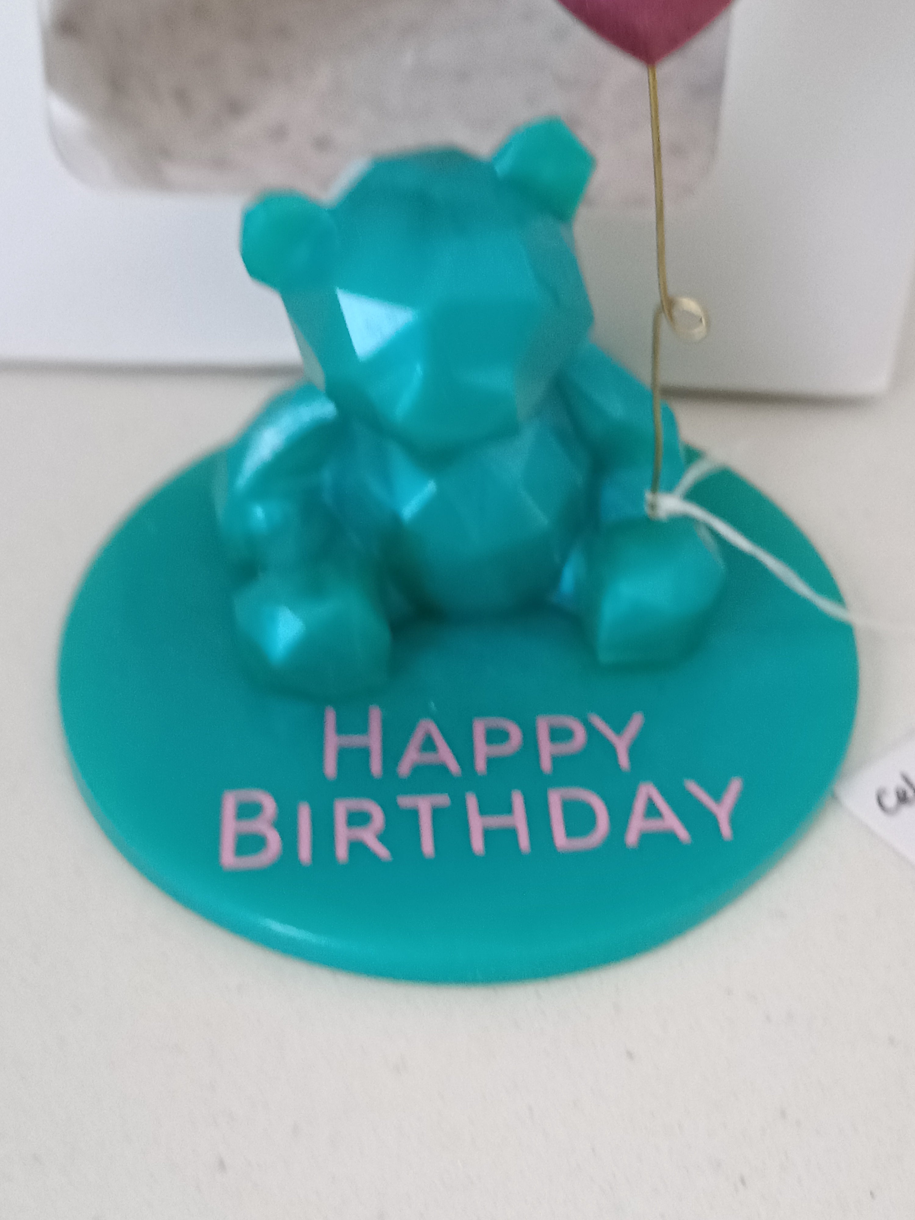 Handpoured Resin: Celebration Bear with Heart Balloon