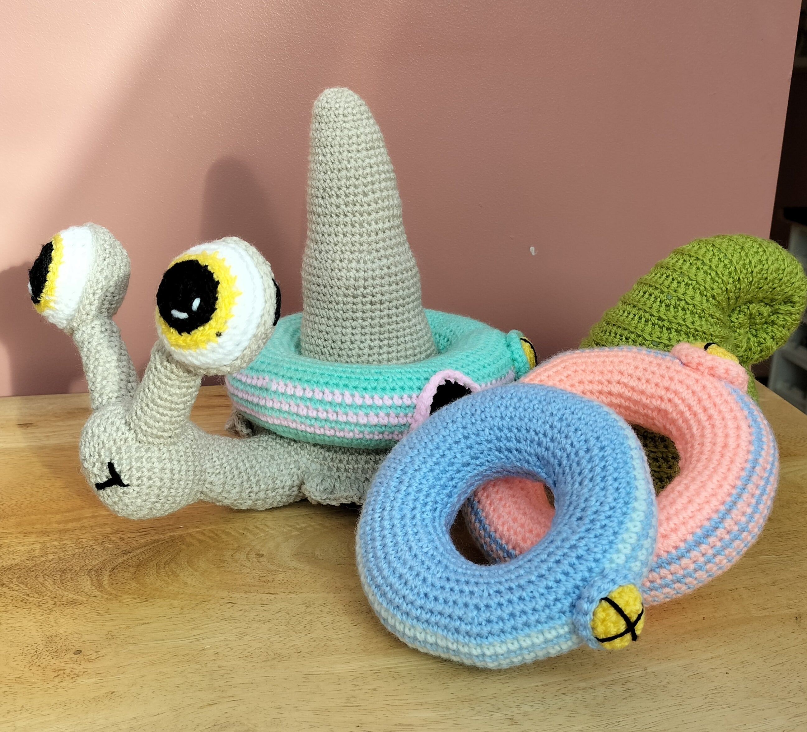 Handmade Crochet - Buddy the Stacking Snail Toy
