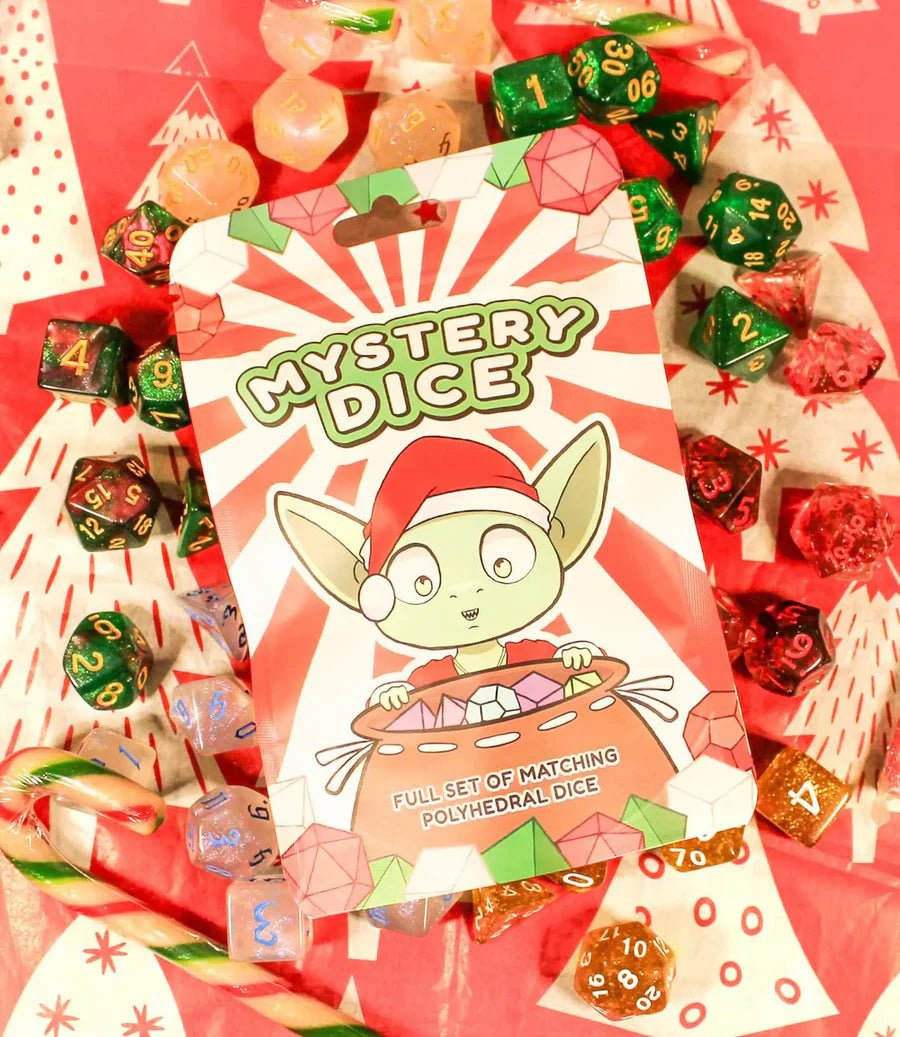 Mystery Dice Goblin Festive dnd Dice - 7pc Mystery Bag | Buy Online from The Home Crafters