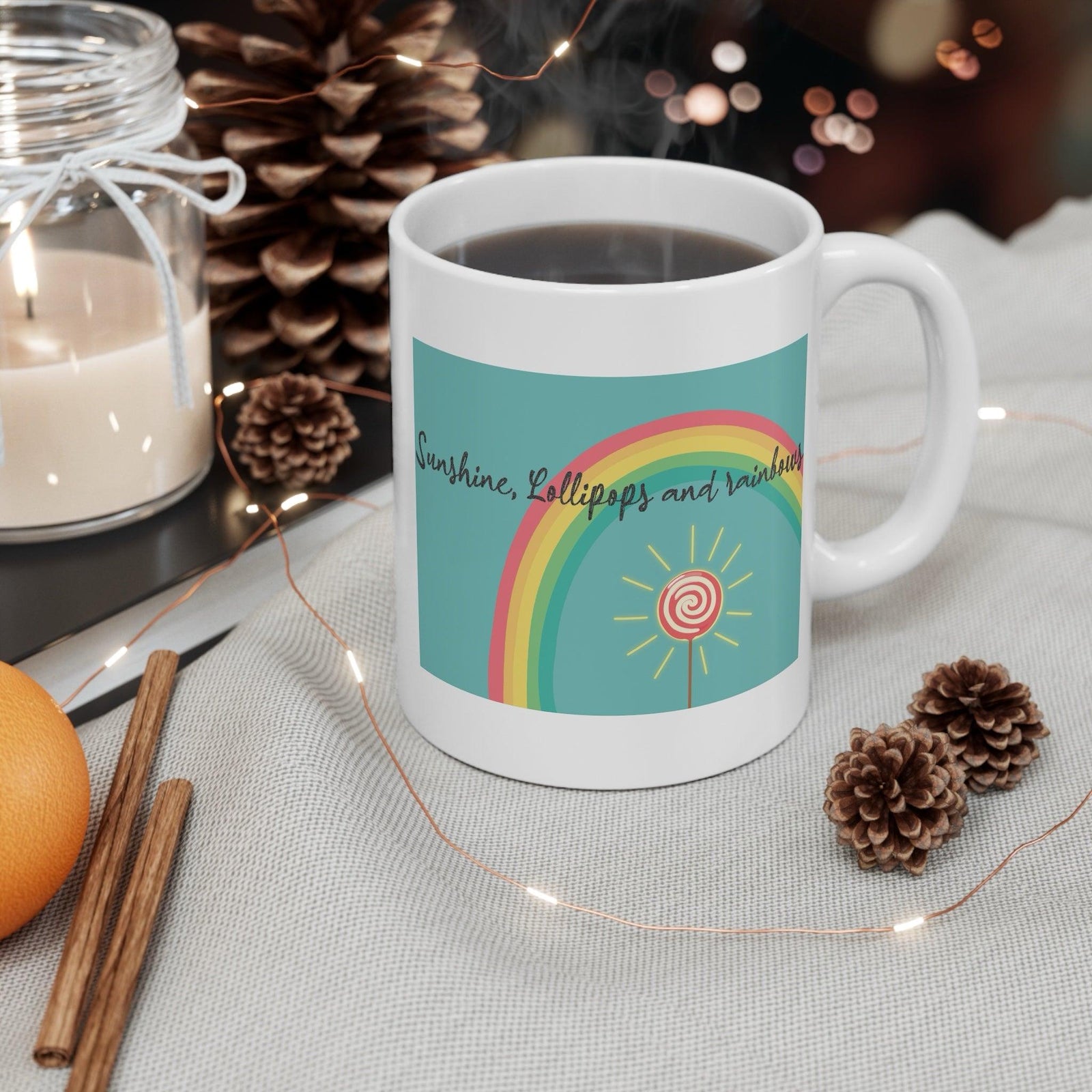 Sunshine, Lollipops & Rainbows Ceramic Mug – 11oz | Buy Online from The Home Crafters