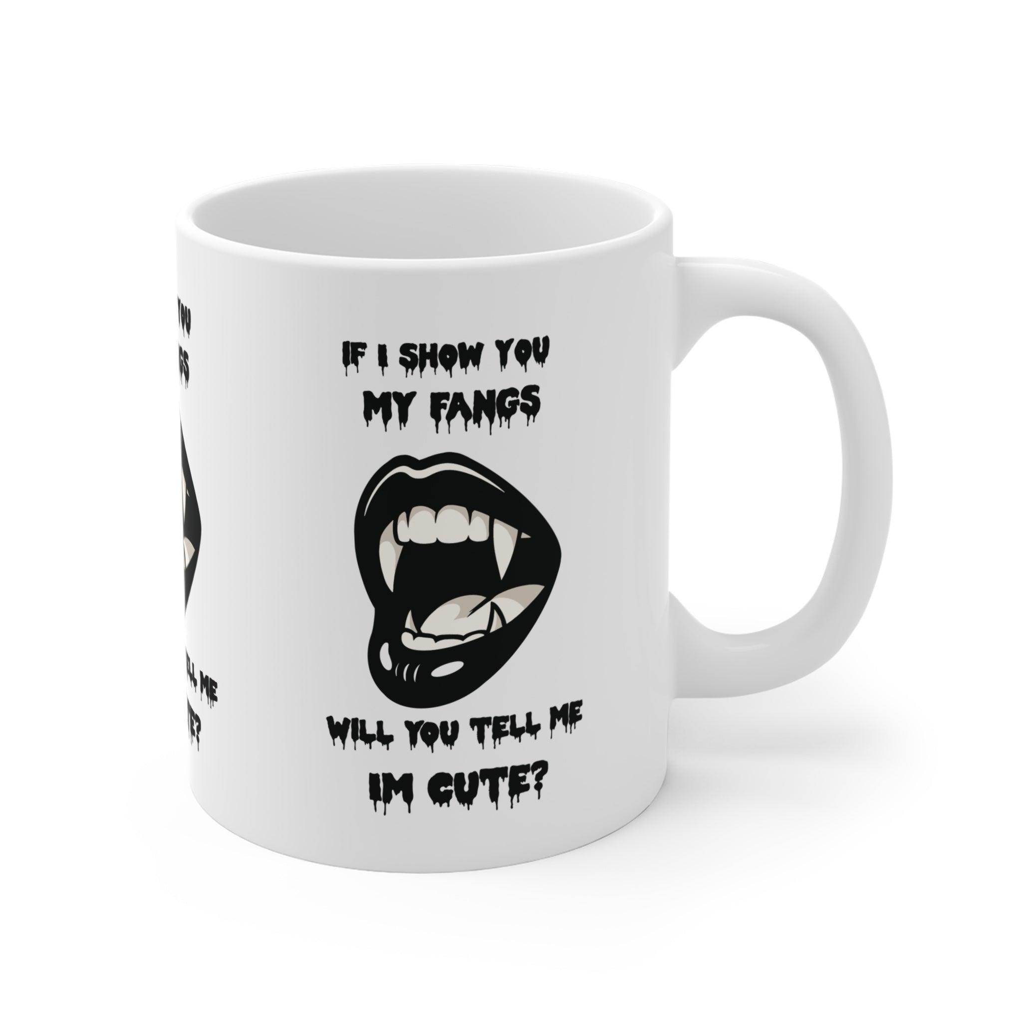 If I Show You My Fangs – Minimalist Gothic Mug | Buy Online from The Home Crafters