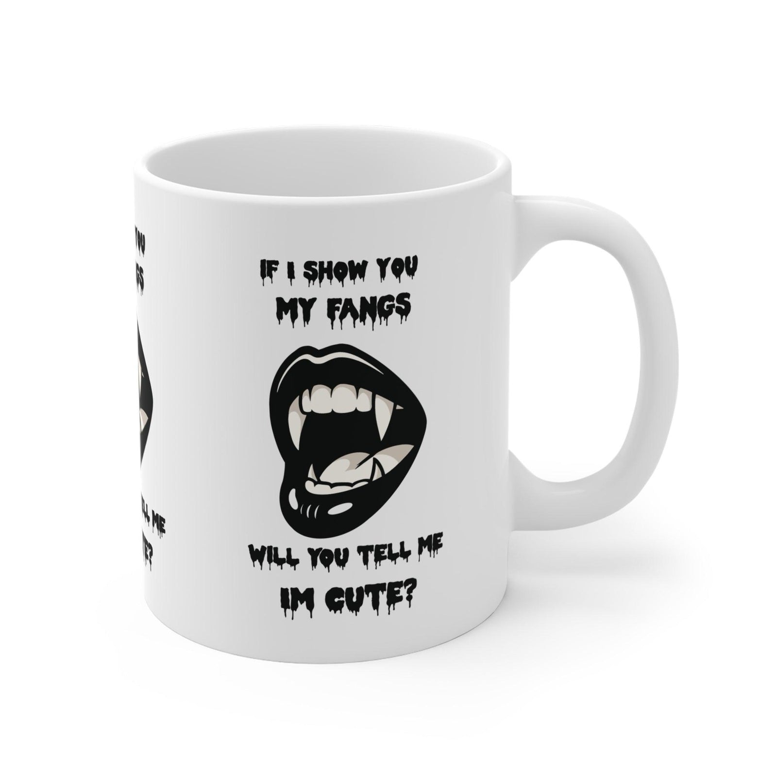 If I Show You My Fangs – Minimalist Gothic Mug | Buy Online from The Home Crafters