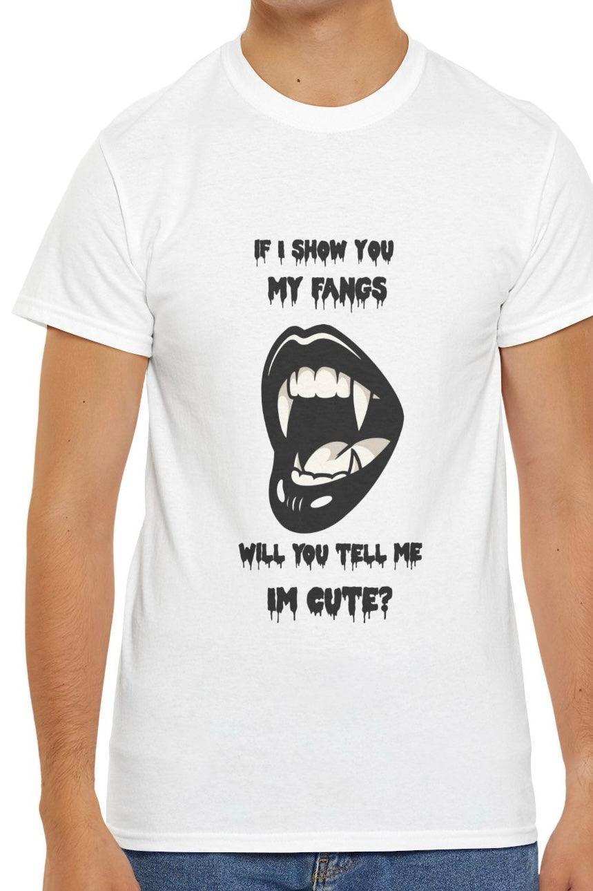 If I Show You My Fangs T-Shirt | Cute Vampire Vibe Tee | Buy Online from The Home Crafters