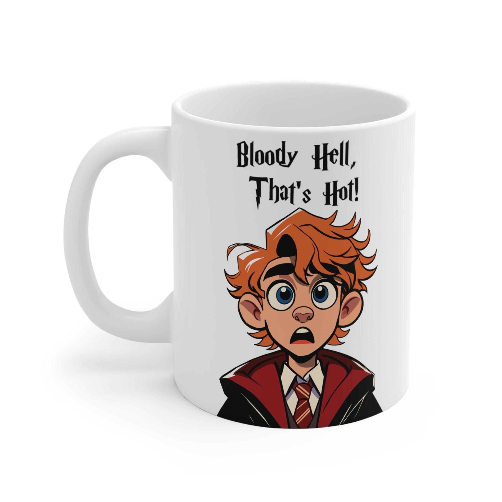 "Bloody Hell, That's Hot!" Funny Wizard Mug | Buy Online from The Home Crafters