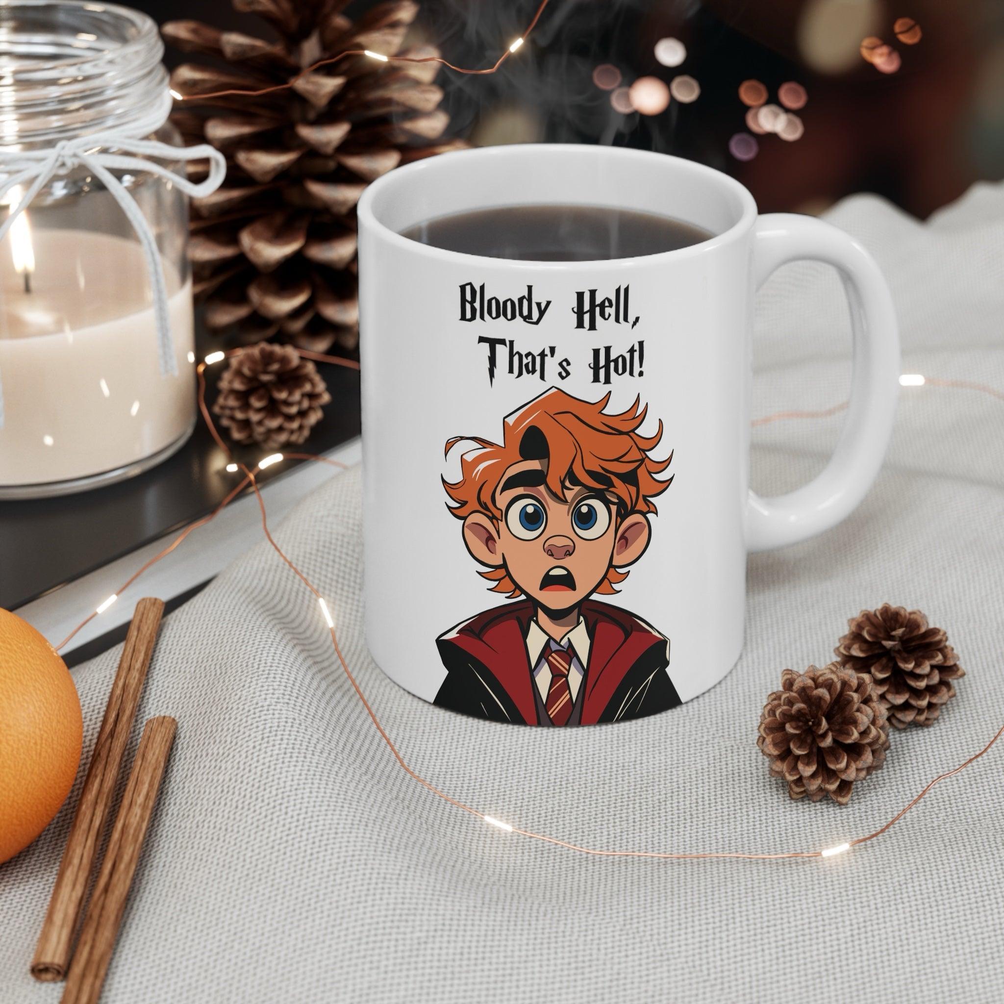"Bloody Hell, That's Hot!" Funny Wizard Mug | Buy Online from The Home Crafters