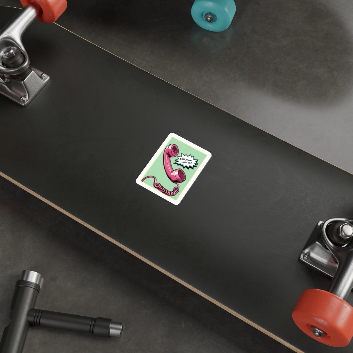 New Phone Who Dis? Retro Pink Phone Sticker – Waterproof | Buy Online from The Home Crafters