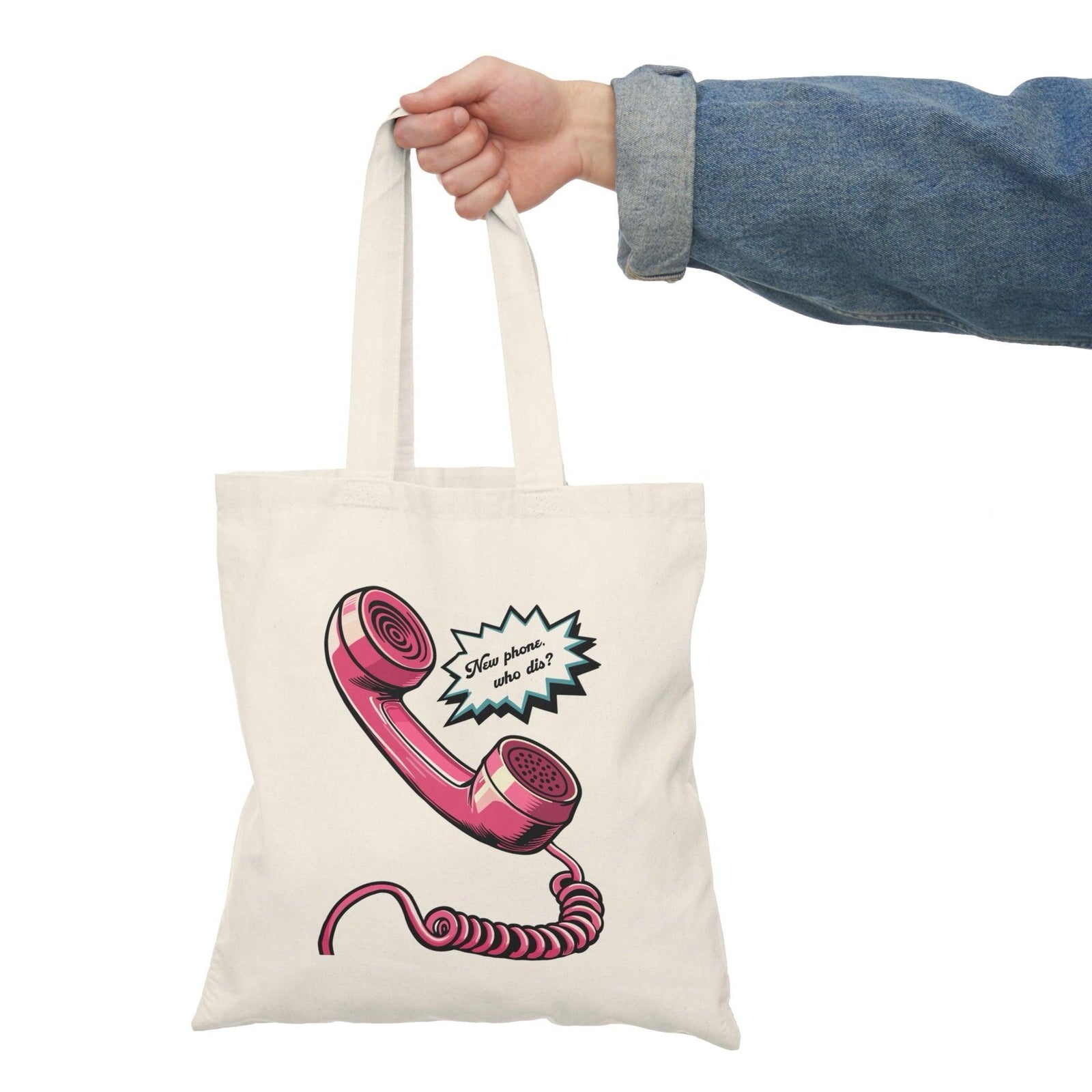 New Phone, Who Dis? Tote Bag – Retro Phone shopper | Buy Online from The Home Crafters