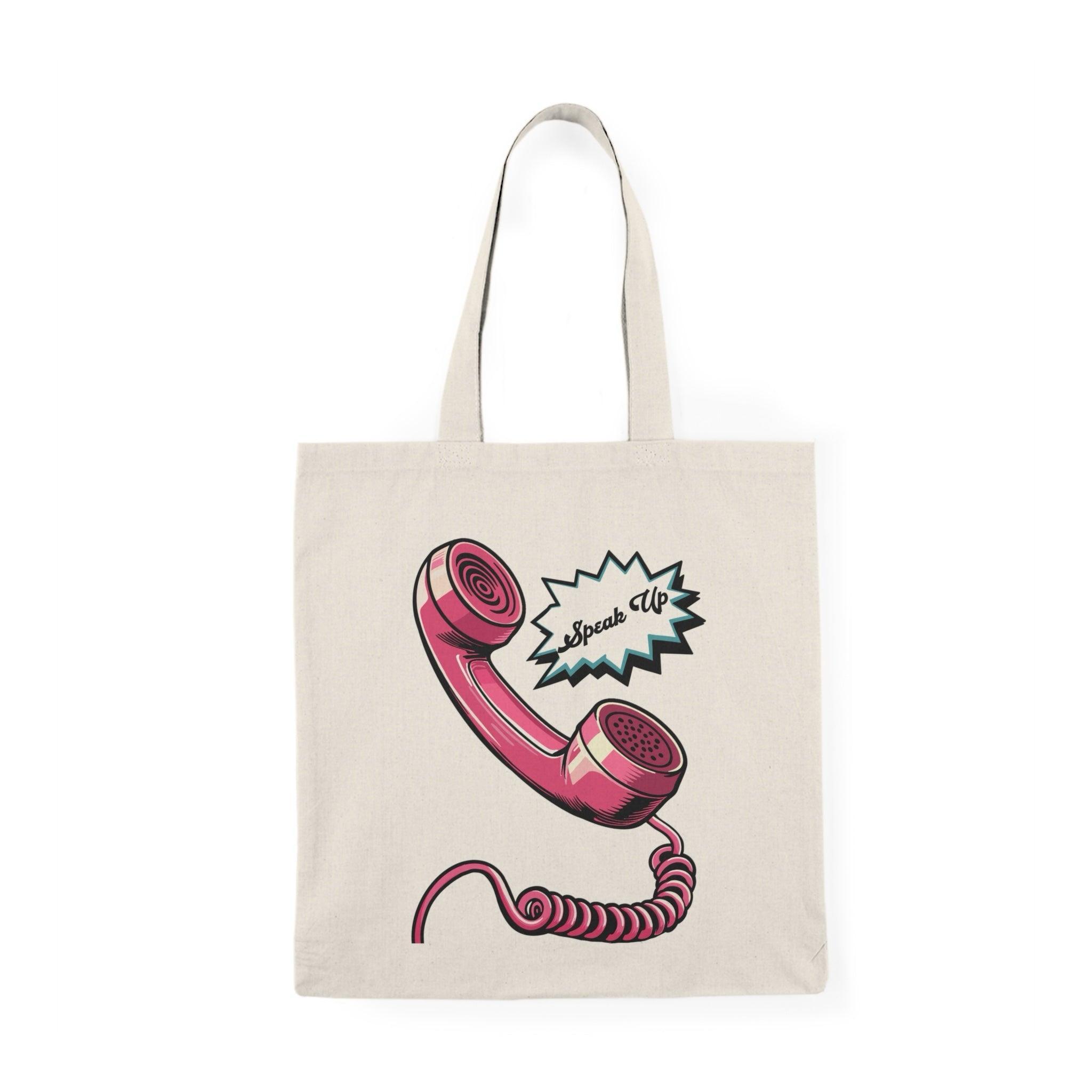 Speak Up Retro Phone Tote Bag – Bold Empowerment Style | Buy Online from The Home Crafters