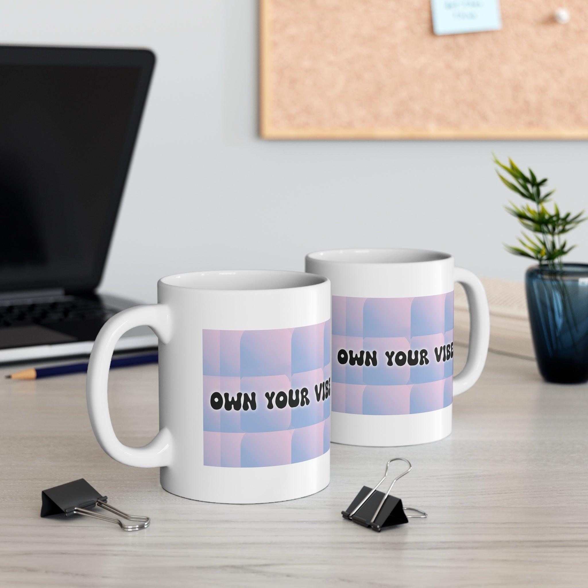 Own Your Vibe Mug – Pink, Blue, Green Ceramic | Buy Online from The Home Crafters