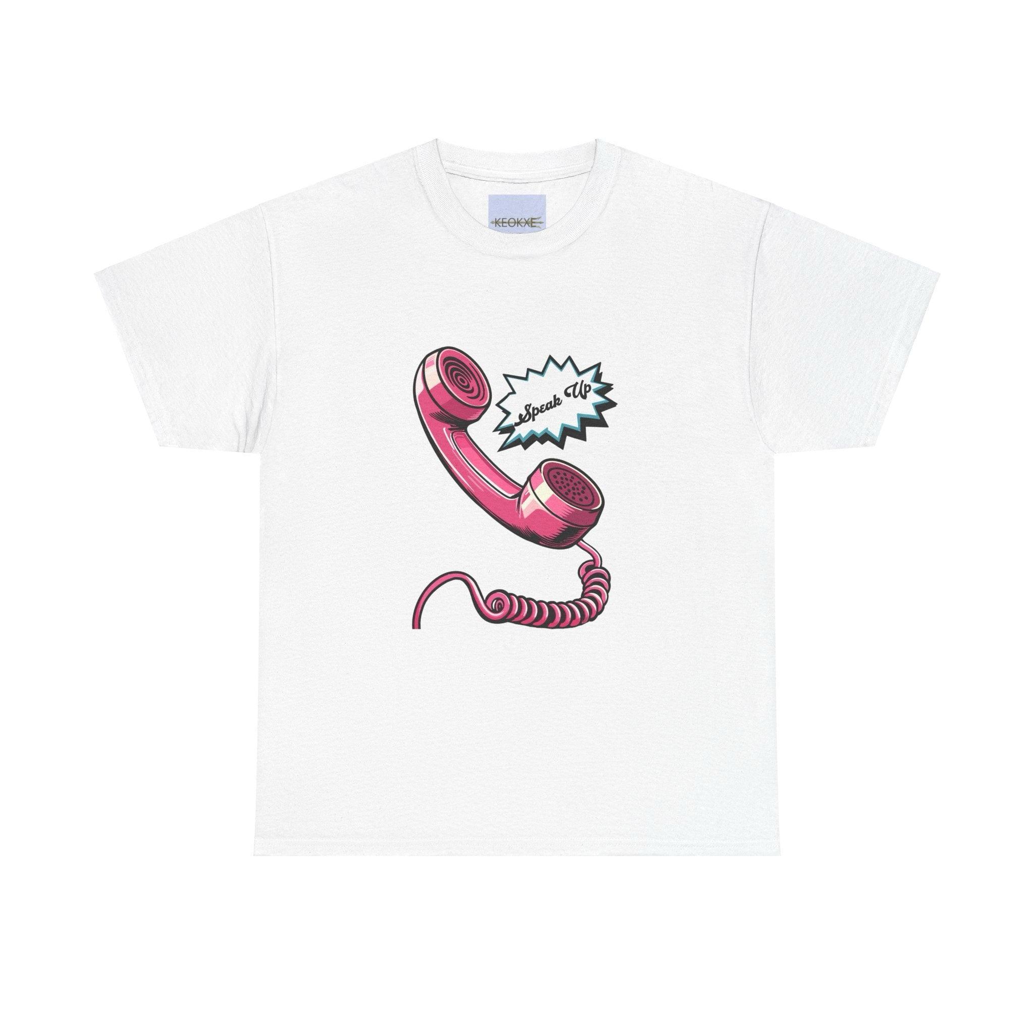 Speak Up T-Shirt | Retro Phone Empowerment Graphic Tee | Buy Online from The Home Crafters