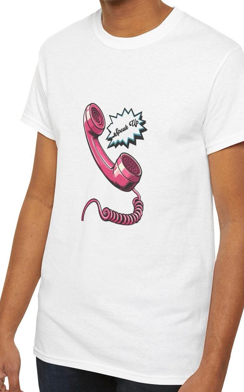 Speak Up T-Shirt | Retro Phone Empowerment Graphic Tee | Buy Online from The Home Crafters