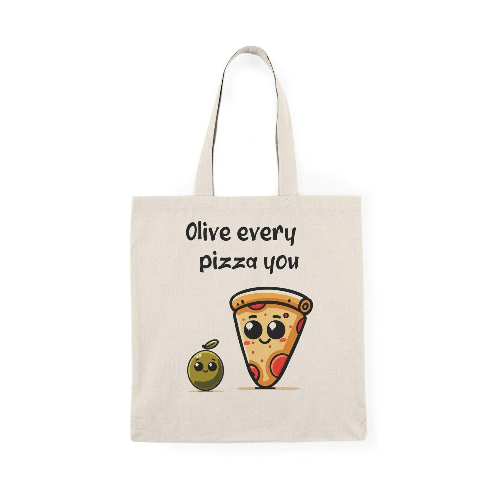 Olive Every Pizza You Tote Bag – Punny Cartoon Design | Buy Online from The Home Crafters