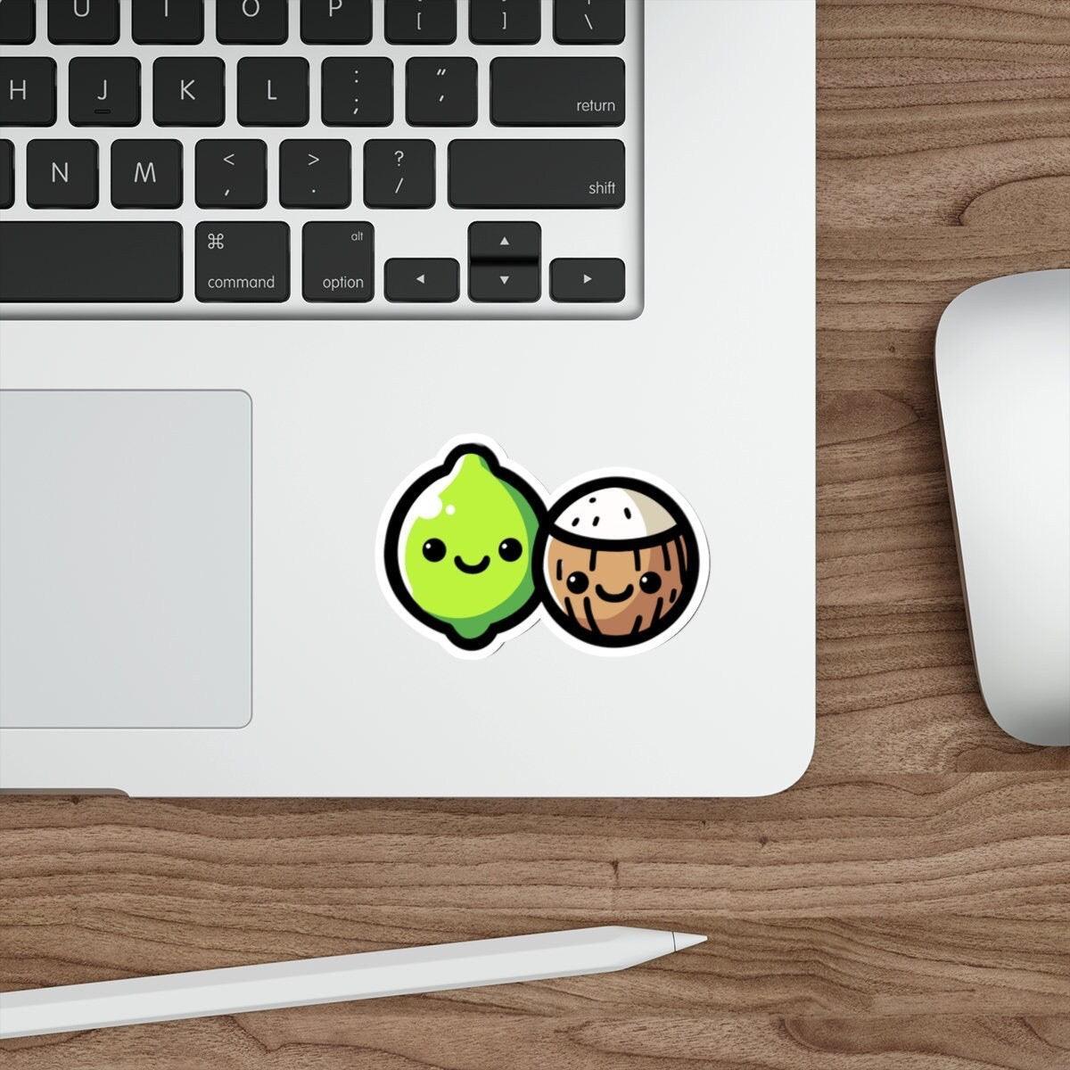 Lime and Coconut Cartoon Sticker – Tropical Waterproof | Buy Online from The Home Crafters