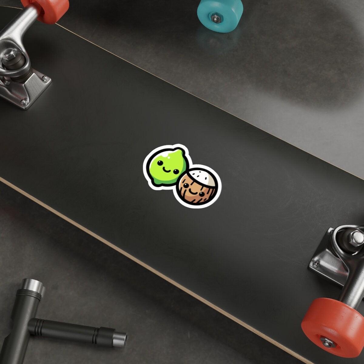 Lime and Coconut Cartoon Sticker – Tropical Waterproof | Buy Online from The Home Crafters