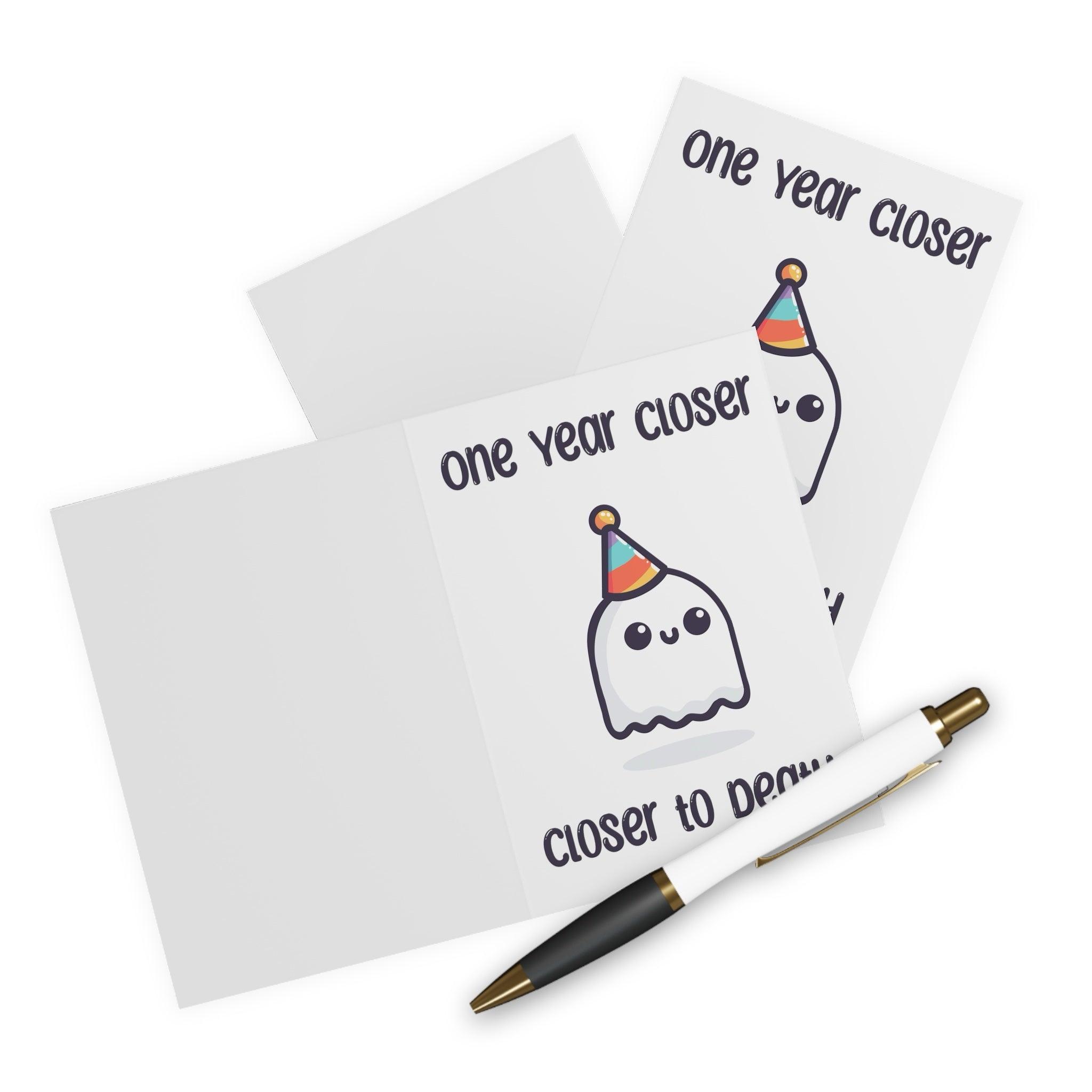 One Year Closer to Death – Funny Ghost Birthday Card | Buy Online from The Home Crafters