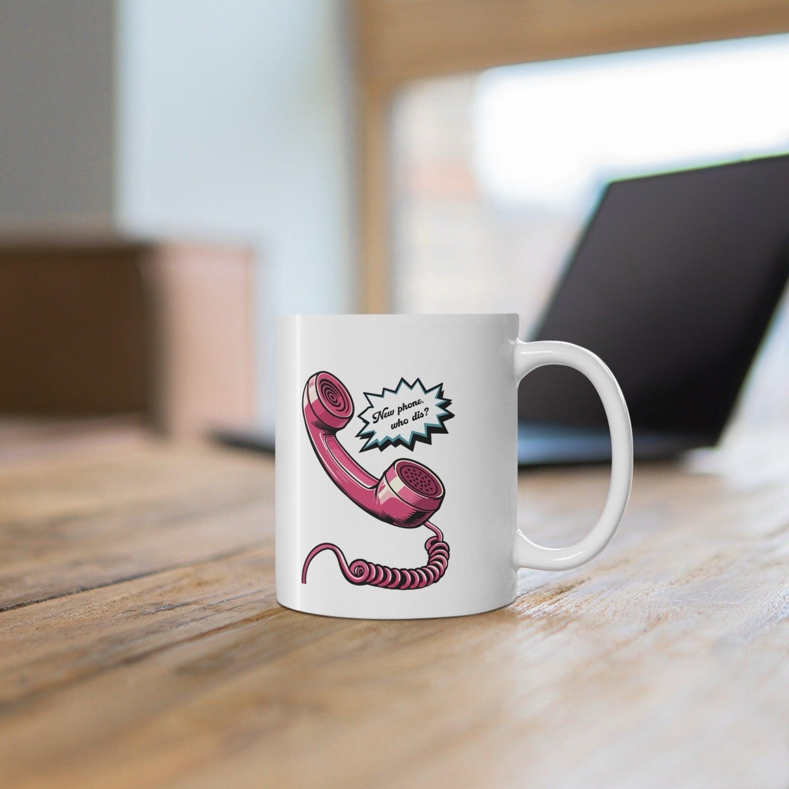 New Phone, Who Dis? – Pink Retro - Phone Mug | Buy Online from The Home Crafters