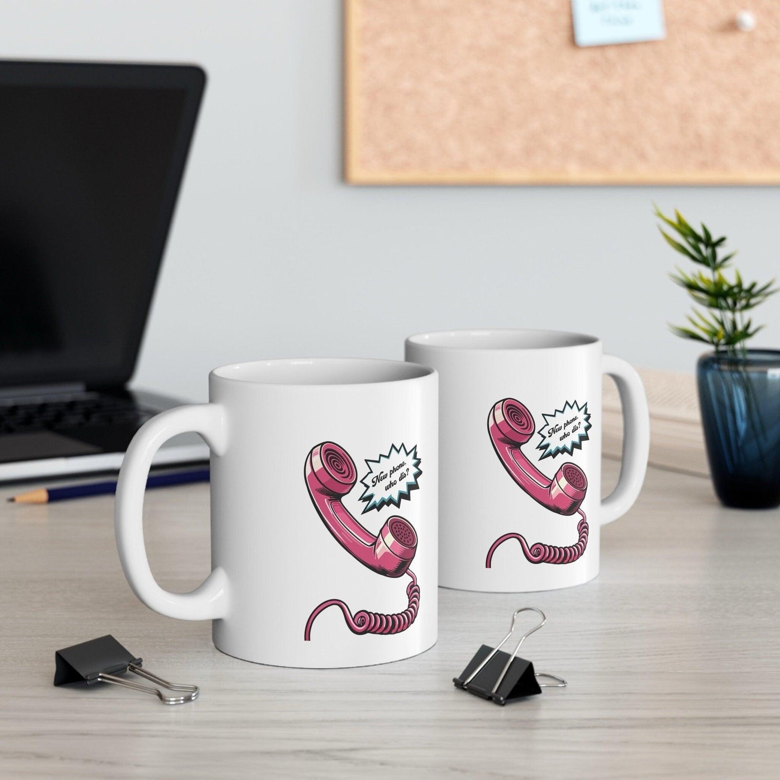 New Phone, Who Dis? – Pink Retro - Phone Mug | Buy Online from The Home Crafters