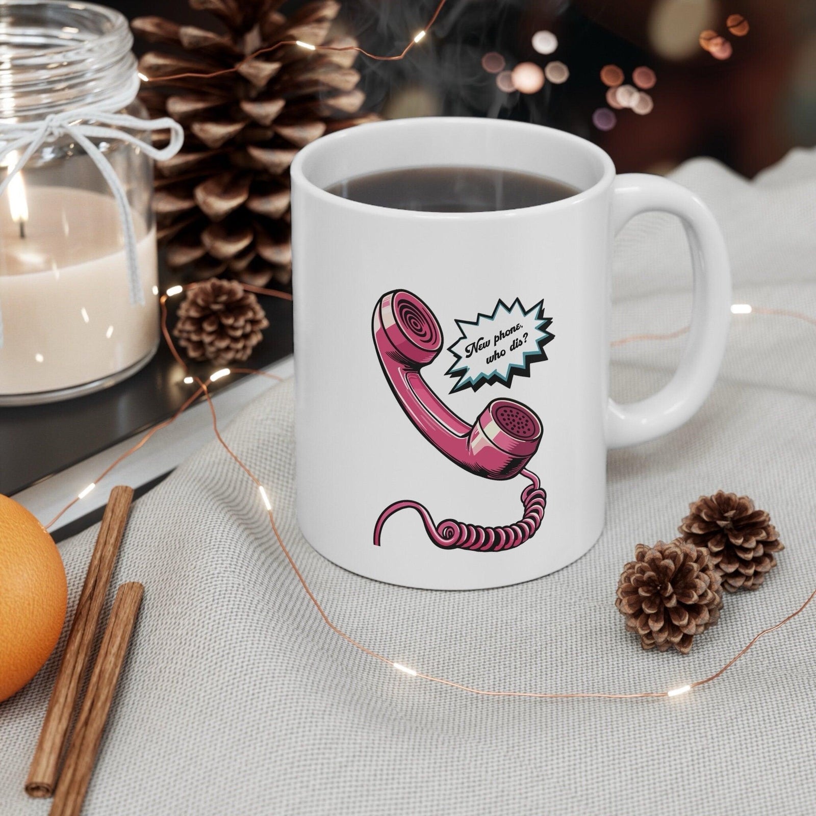 New Phone, Who Dis? – Pink Retro - Phone Mug | Buy Online from The Home Crafters