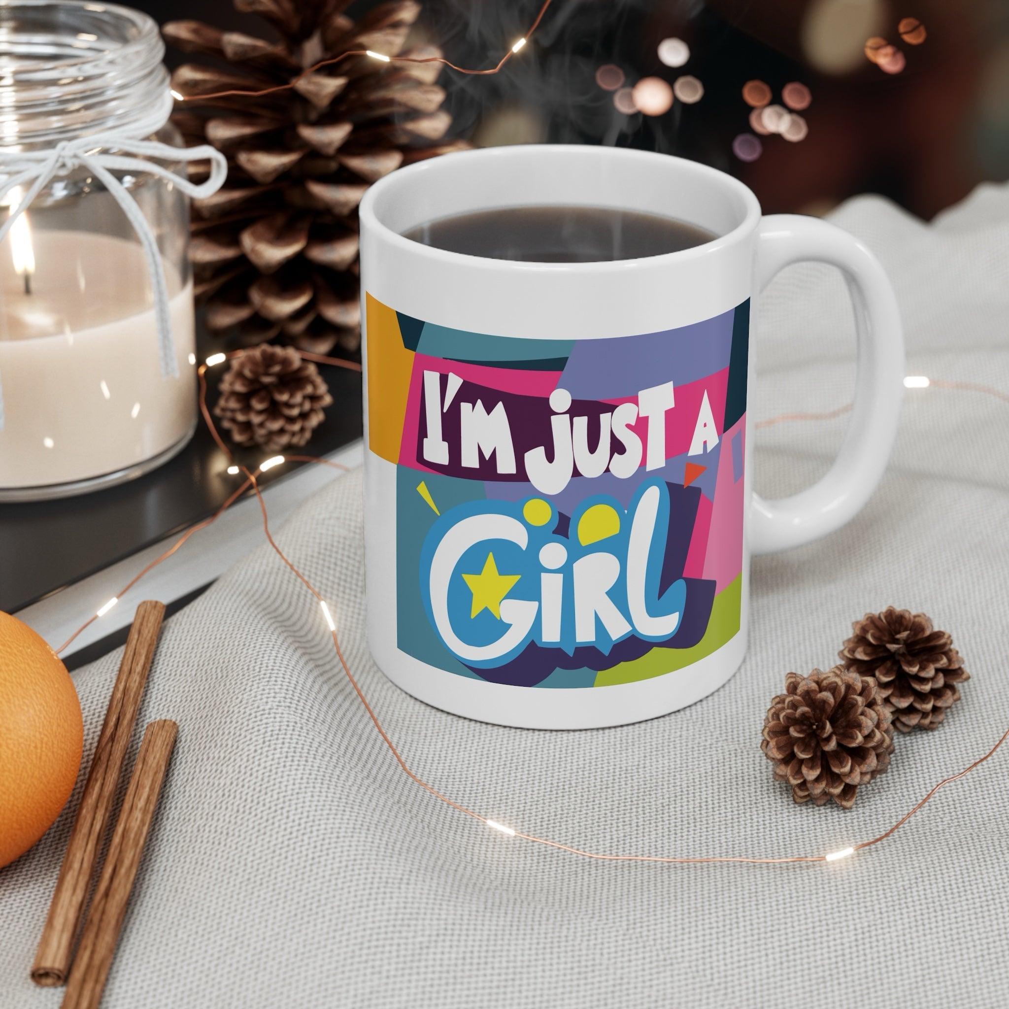 "I'm Just a Girl" Ceramic Mug | Empowering Gift for Her UK | Buy Online from The Home Crafters