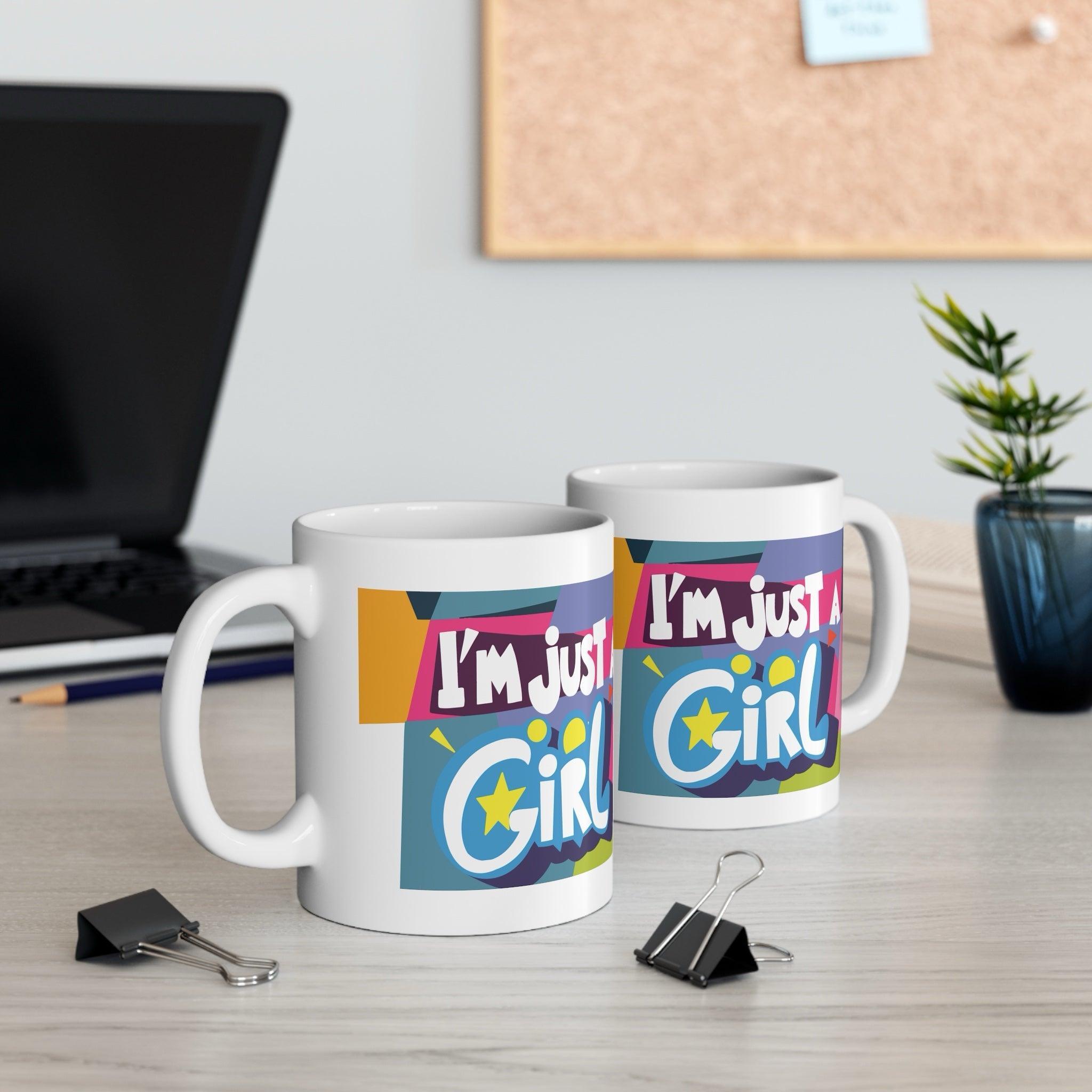"I'm Just a Girl" Ceramic Mug | Empowering Gift for Her UK | Buy Online from The Home Crafters