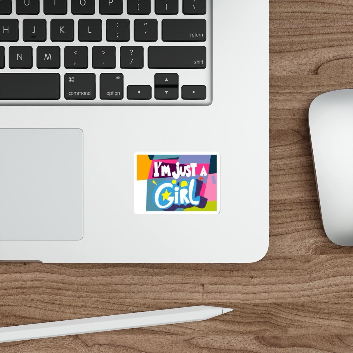 I'm Just a Girl Sticker – Feminist Cartoon Vinyl Decal | Buy Online from The Home Crafters
