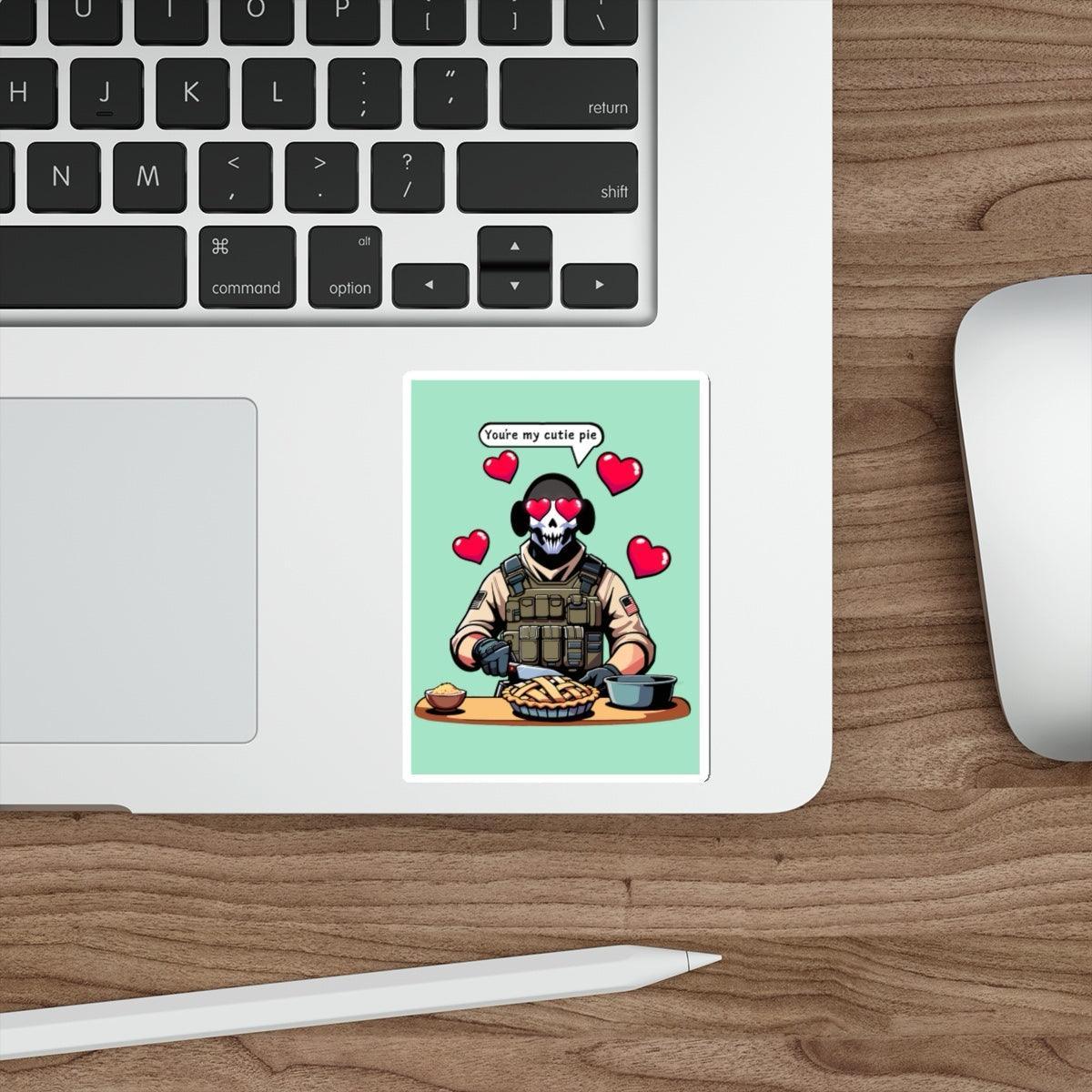 Cutie Pie Sticker | Soldier Baking Cute Vinyl Decal | Buy Online from The Home Crafters