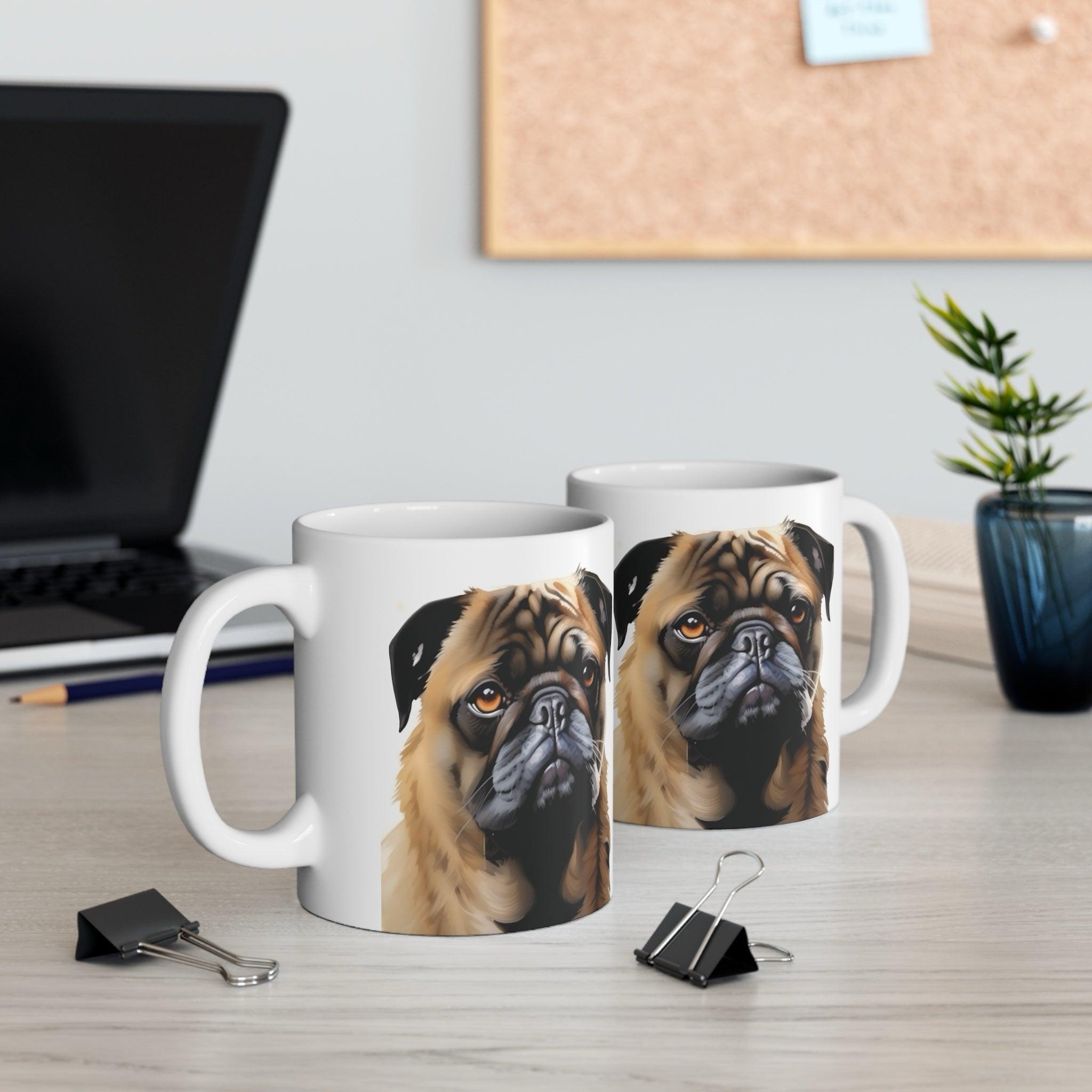 Pug Artwork Ceramic Mug | Buy Online from The Home Crafters