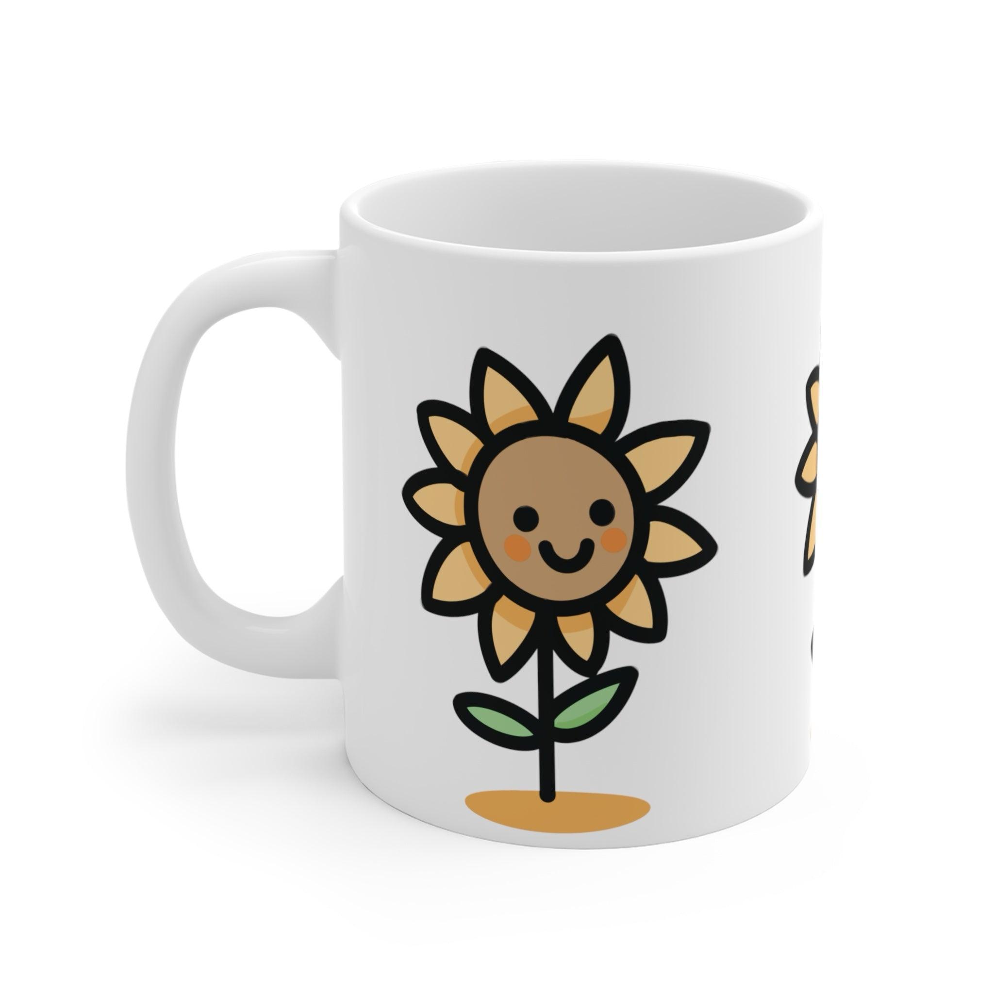 Hand - Drawn Sunflower Ceramic Mug | 11 oz Bright Gift | Buy Online from The Home Crafters
