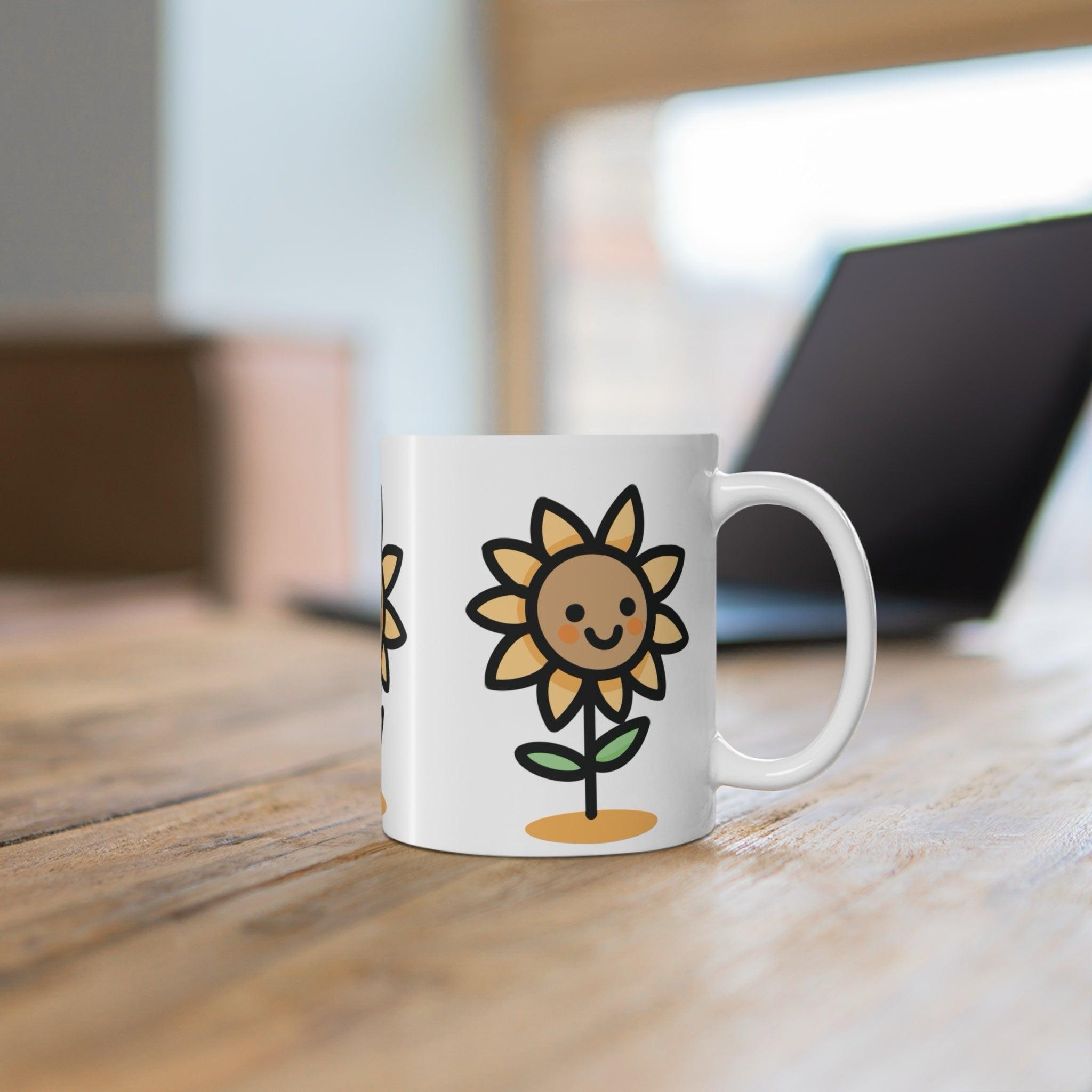Hand - Drawn Sunflower Ceramic Mug | 11 oz Bright Gift | Buy Online from The Home Crafters