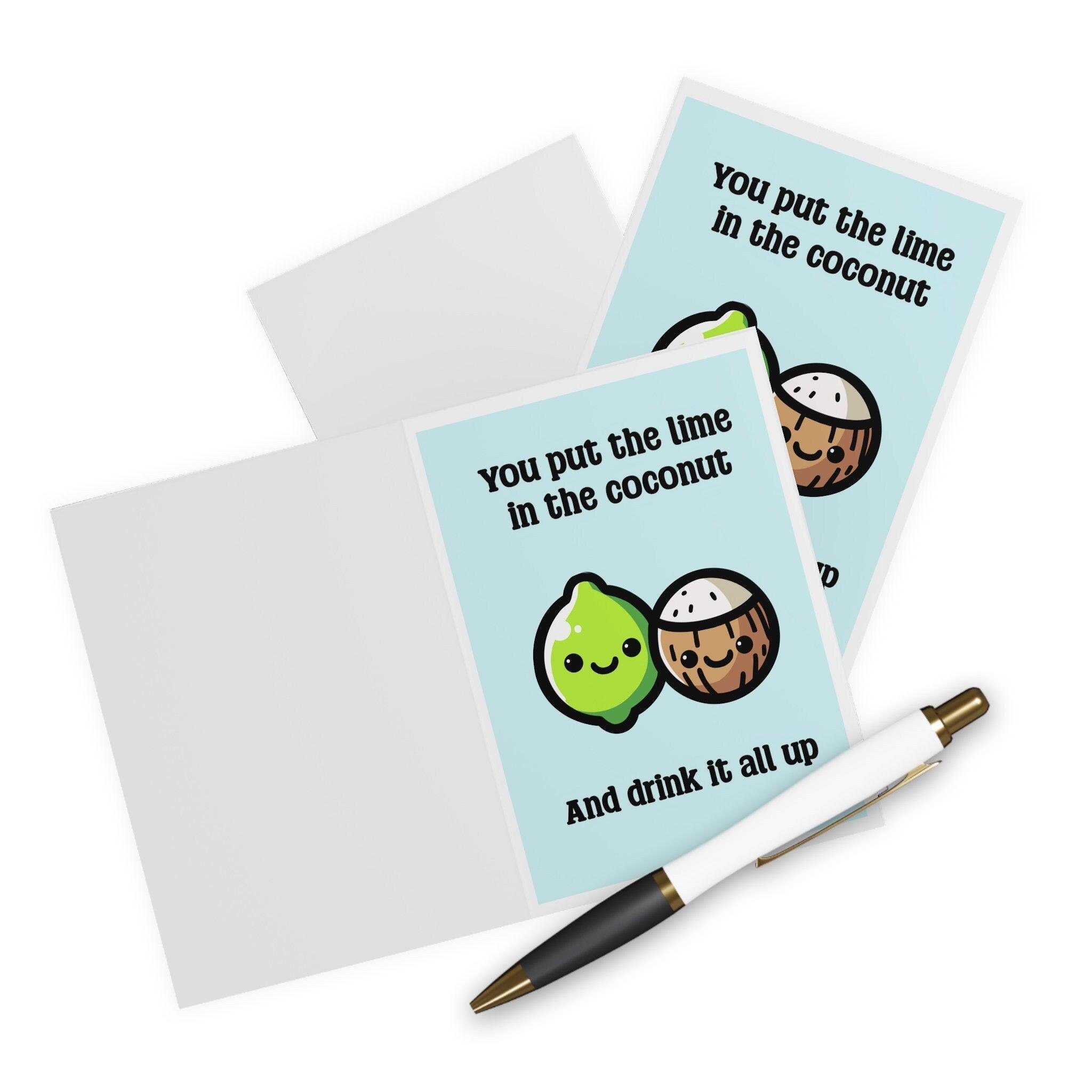 Lime & Coconut – Funny Whimsical Greeting Card for Love | Buy Online from The Home Crafters