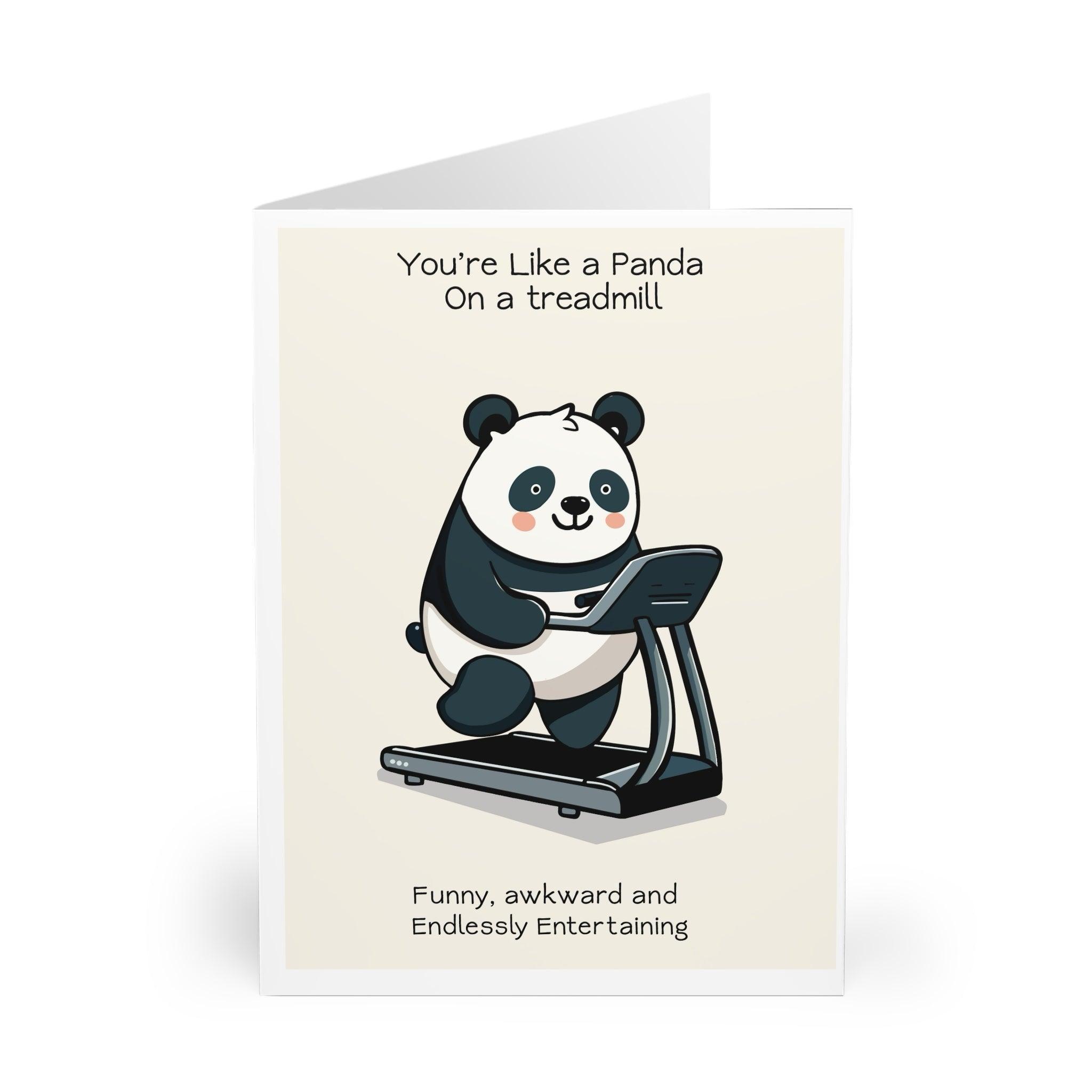 Panda on a Treadmill Card – Funny Fitness Greeting | Buy Online from The Home Crafters