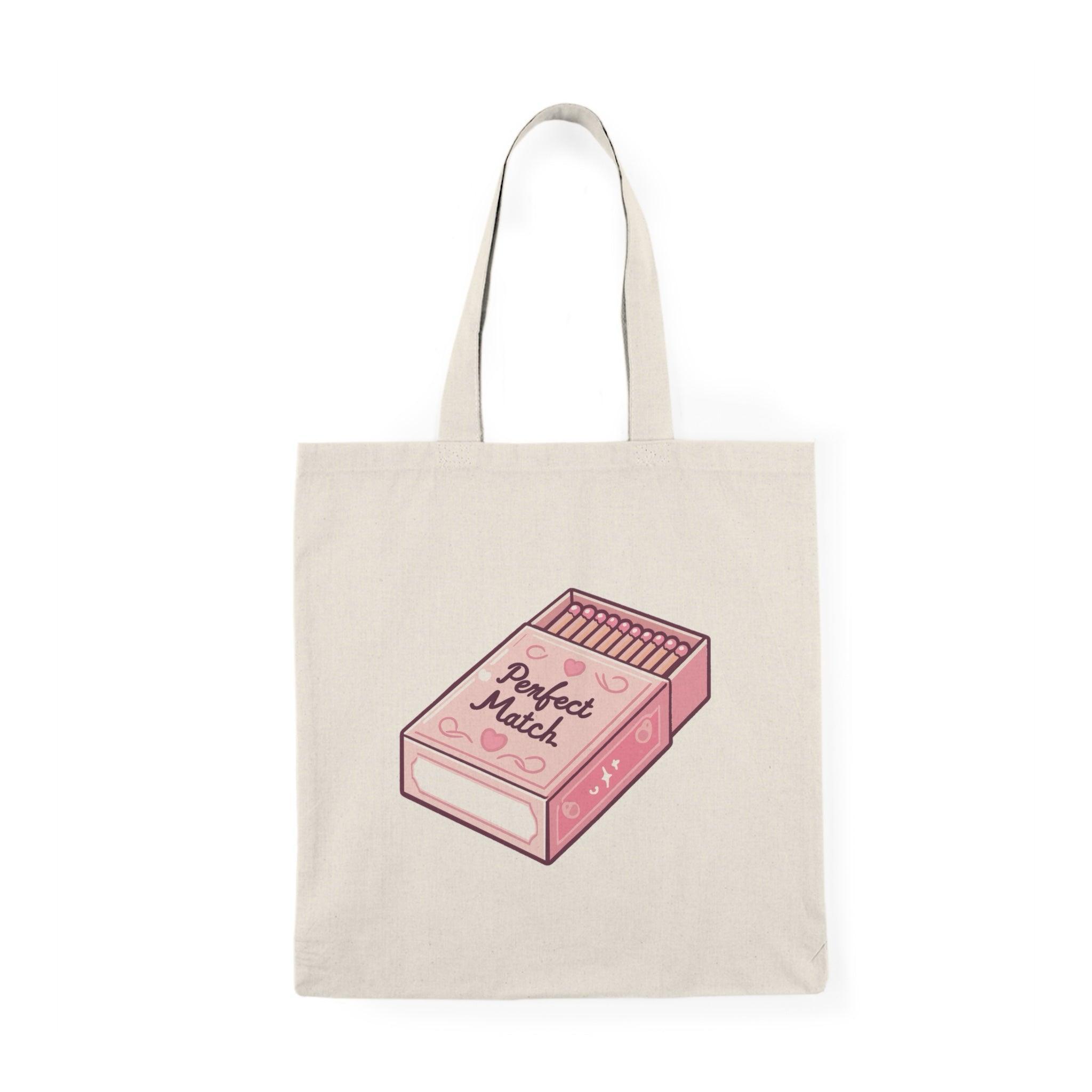 Perfect Match Tote Bag | Funny Pink Matchbox Design | Buy Online from The Home Crafters